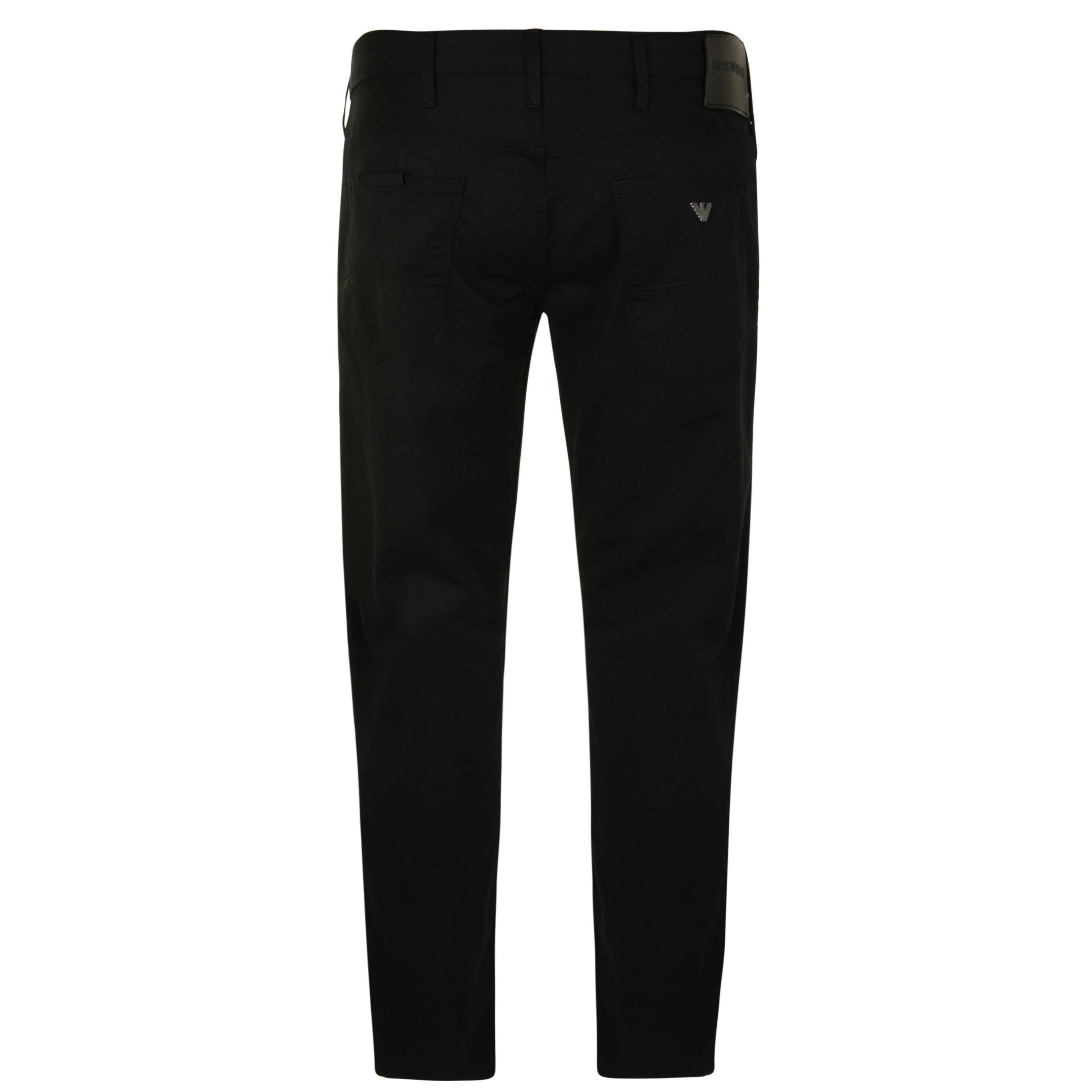 Black 0999 - Emporio Armani - Men's Slim-Fit J06 Gabardine Jeans - 10