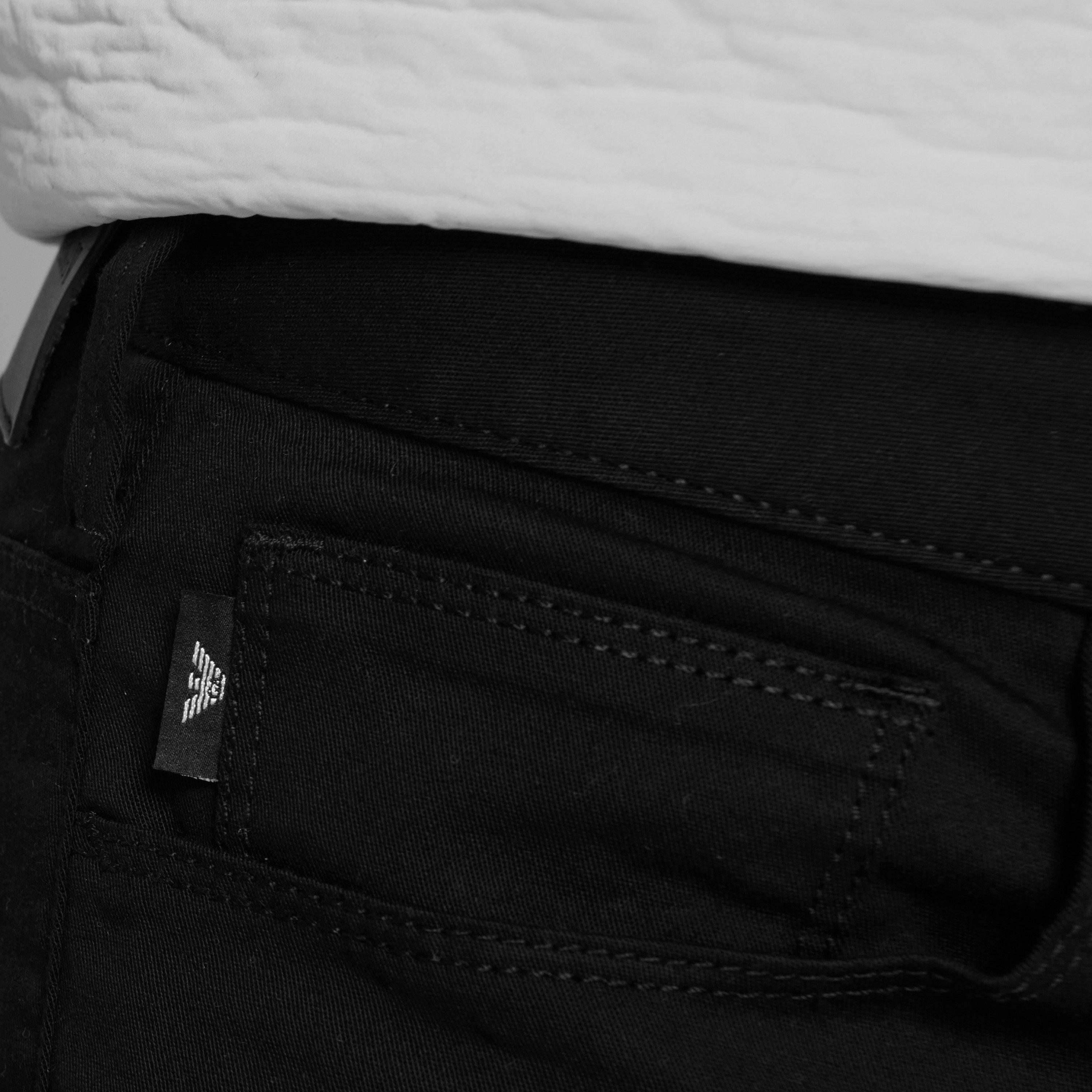 Black 0999 - Emporio Armani - Men's Slim-Fit J06 Gabardine Jeans - 6