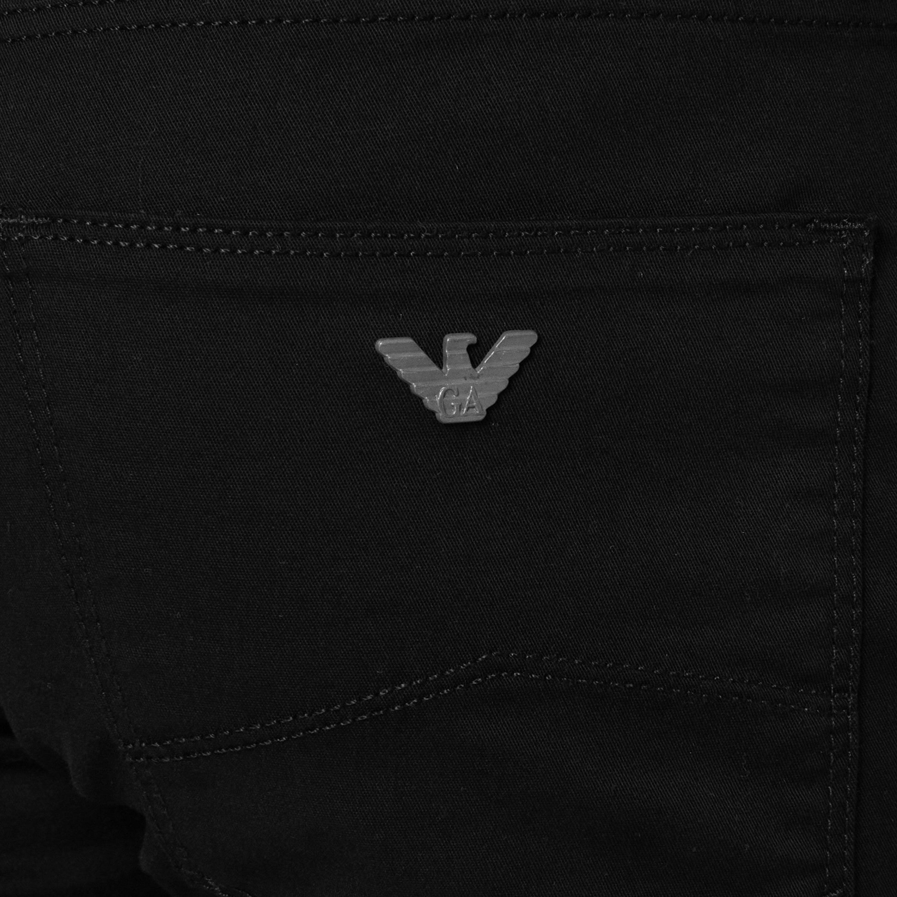 Black 0999 - Emporio Armani - Men's Slim-Fit J06 Gabardine Jeans - 8