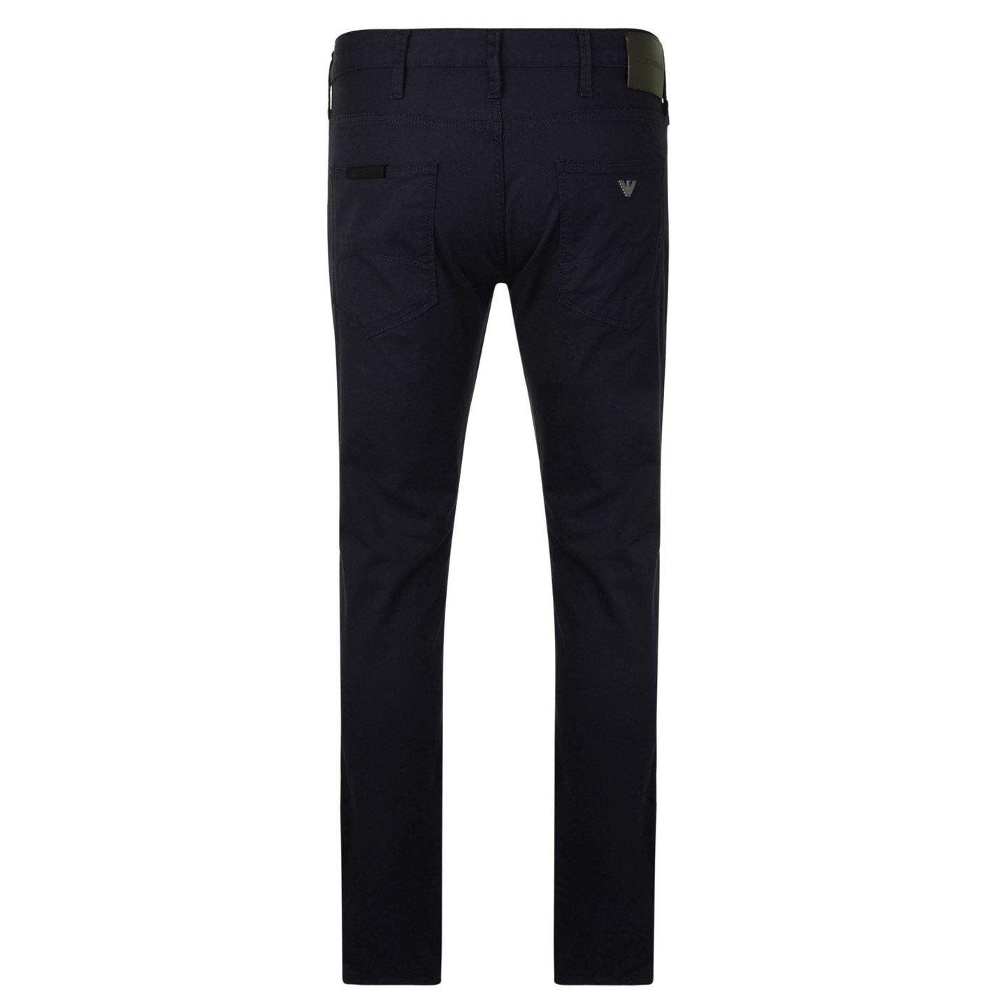 Navy 0920 - Emporio Armani - Men's Slim-Fit J06 Gabardine Jeans - 2
