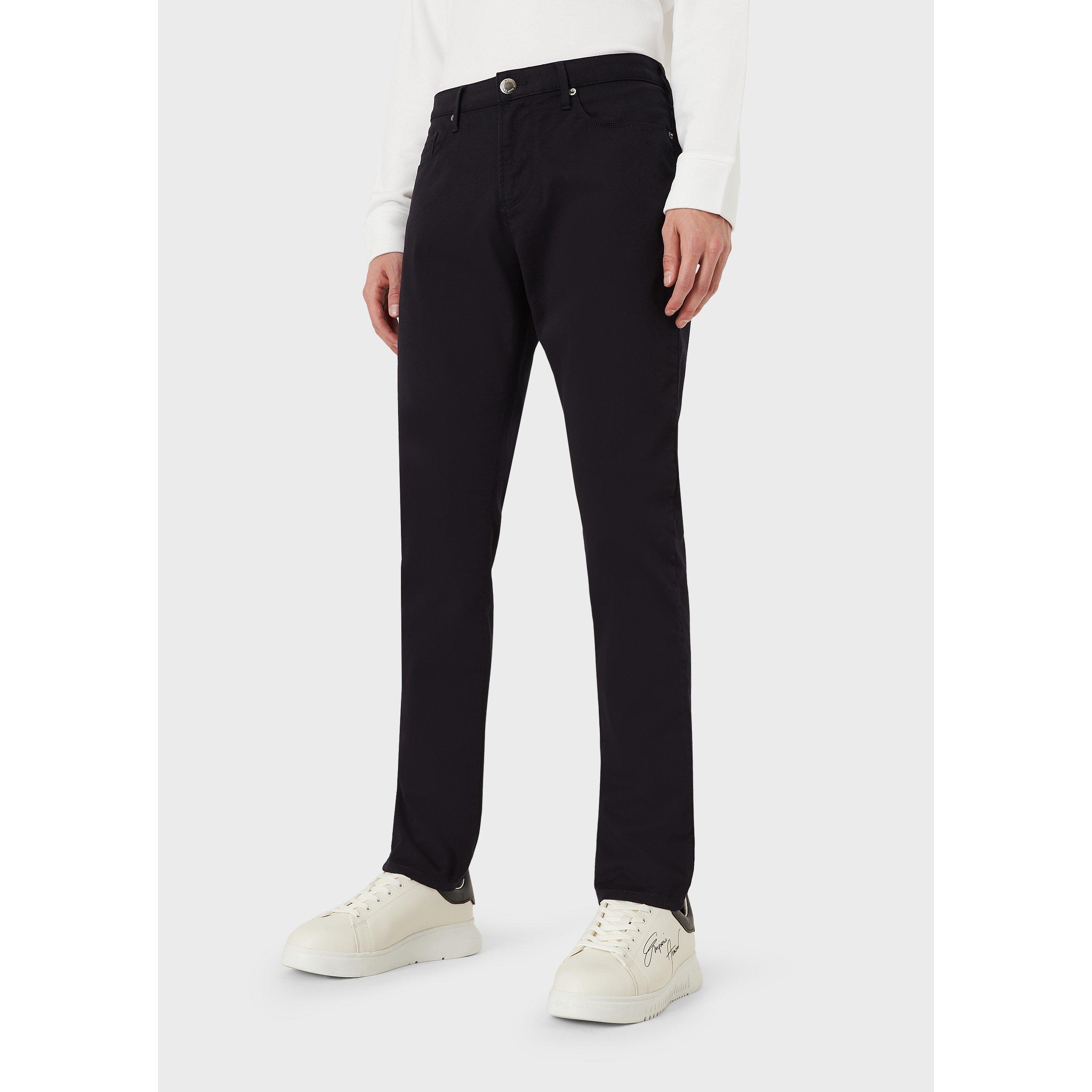 Navy 0920 - Emporio Armani - Men's Slim-Fit J06 Gabardine Jeans - 3