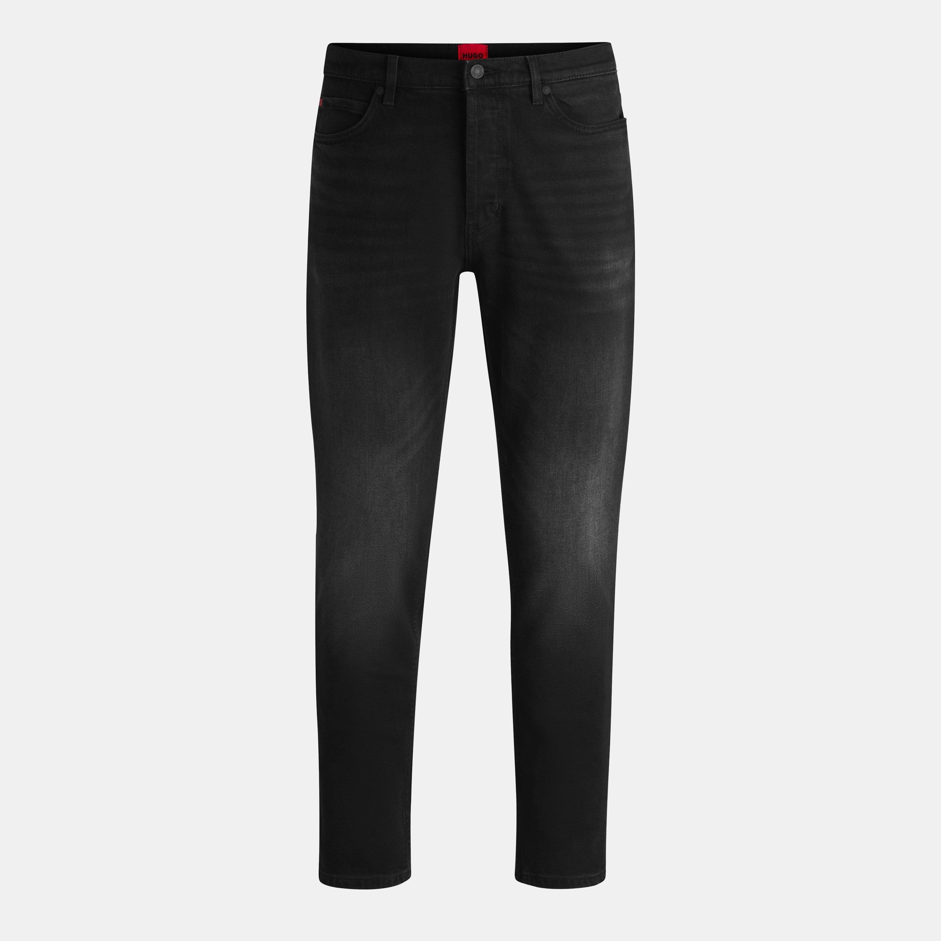 Black - Hugo - Men's Cotton Straight Leg Jeans - 1