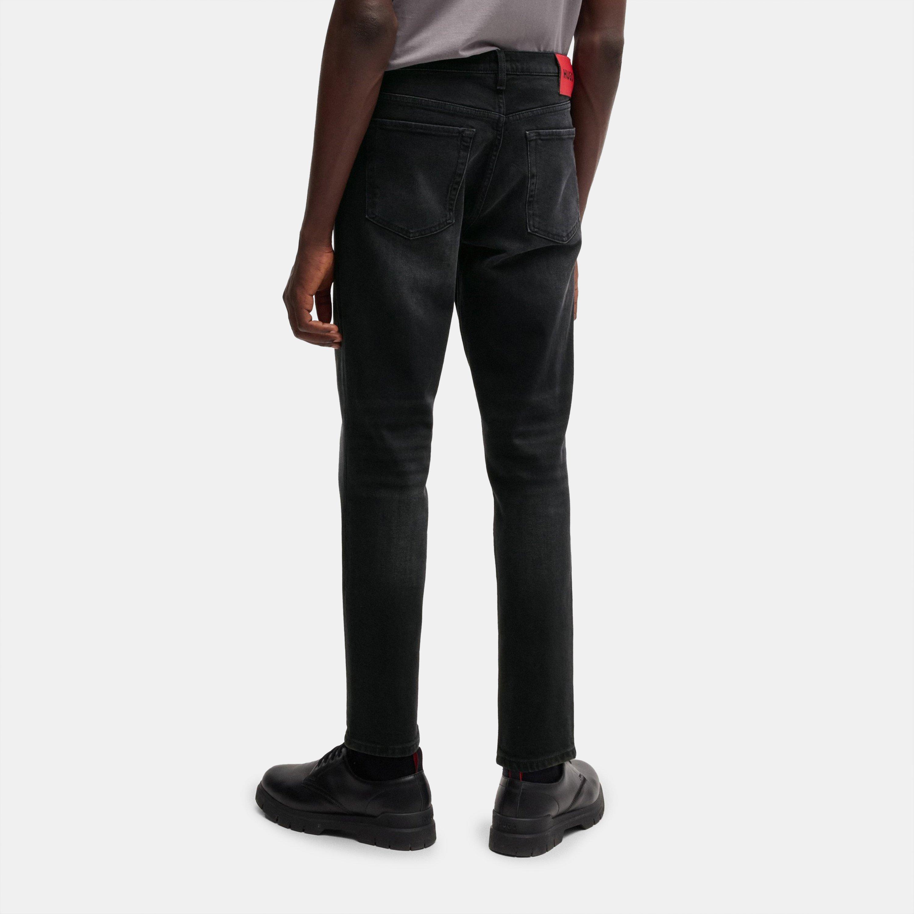 Black - Hugo - Men's Straight Leg Jeans - 3