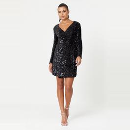 Be You Ladies Sequin Wrap Dress