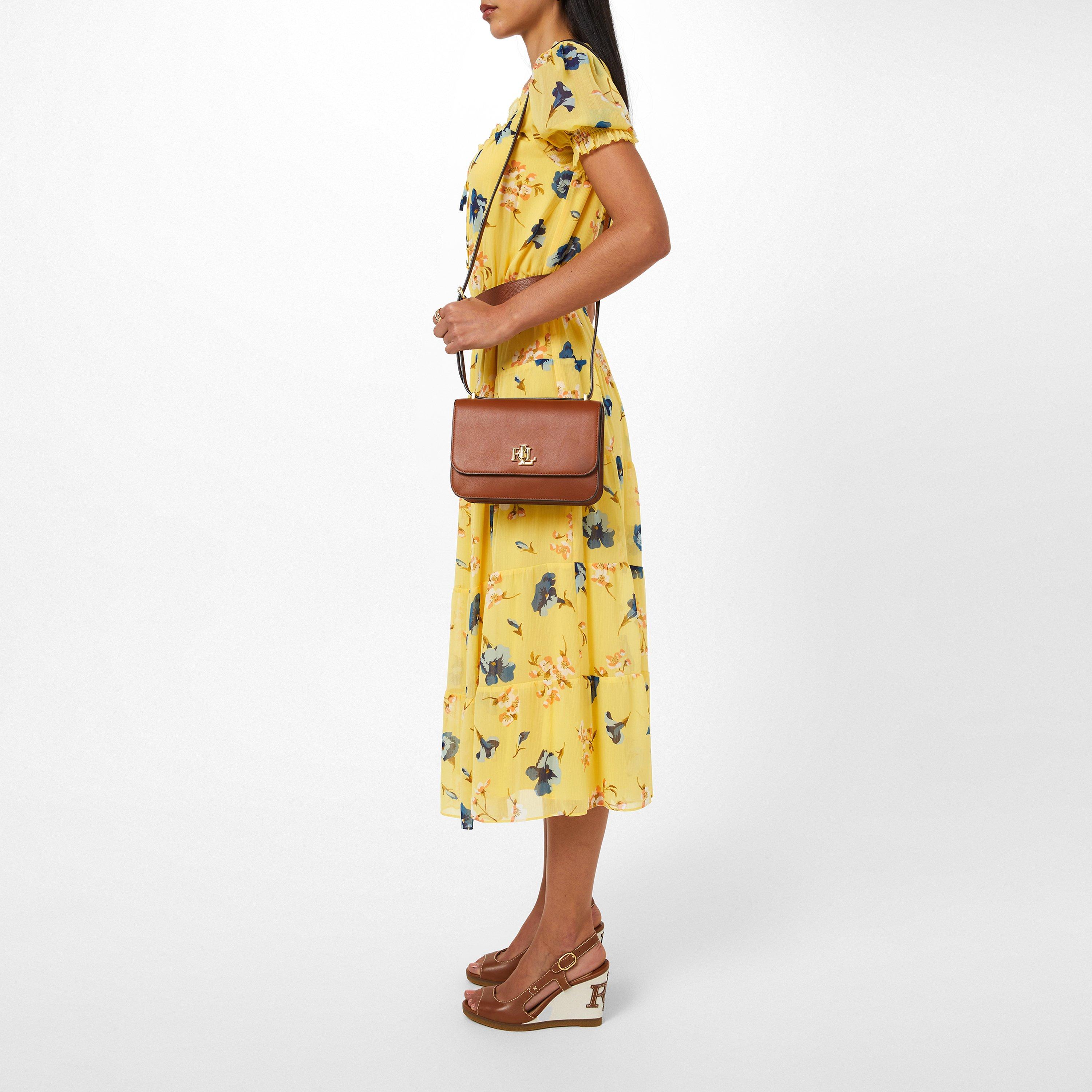 Yellow Multi - Lauren by Ralph Lauren - Floral Georgette Puff-Sleeve Midi Dress - 3