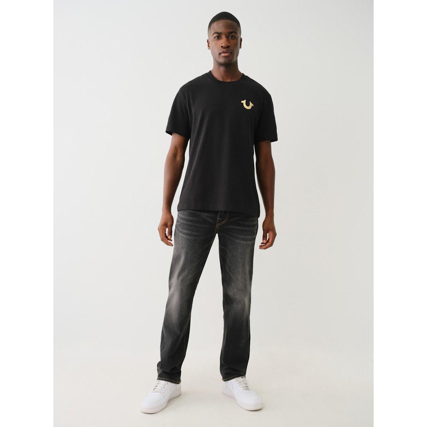 Grey Gloomy Wsh - True Religion - Straight Fit Washed Jeans Mens - 4