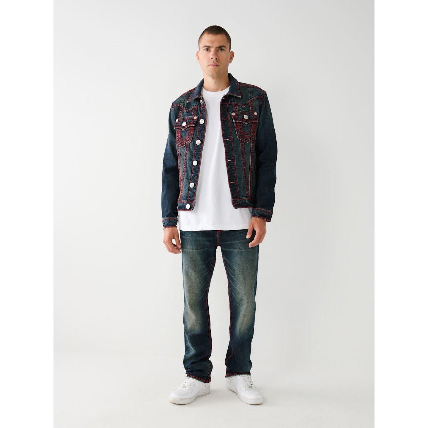 Berlin Dark Wsh - True Religion - TR Ricky Straight Jeans Mens - 4