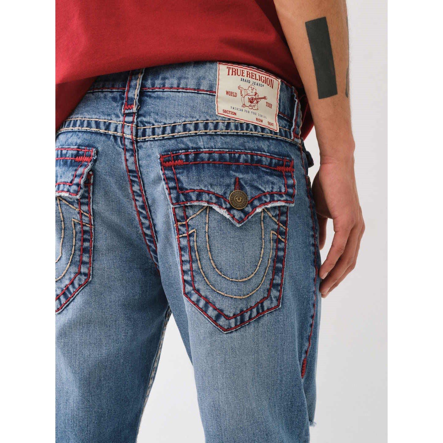 Rivati Med Wsh - True Religion - Ricky Distressed Super Straight Jeans Mens - 3