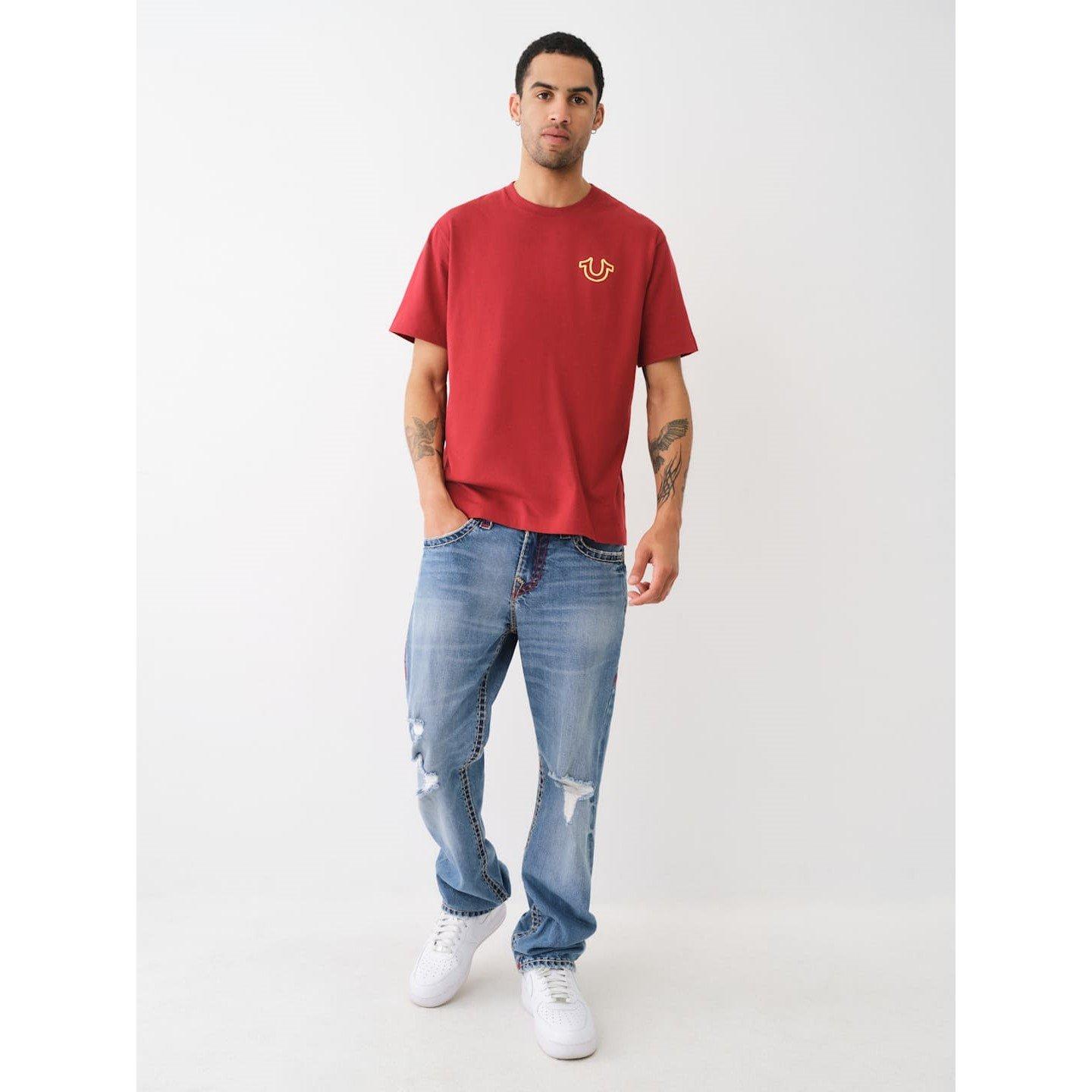 Rivati Med Wsh - True Religion - Ricky Distressed Super Straight Jeans Mens - 4