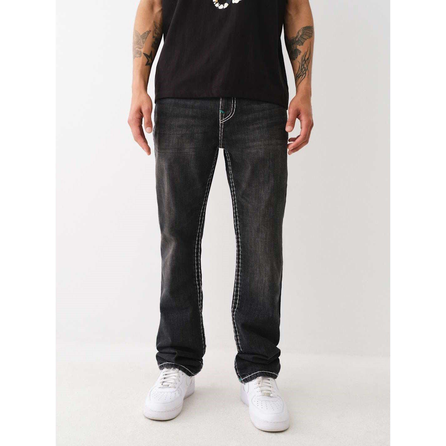 Grove St Black - True Religion - Super T Triple Logo Straight Jeans - 1