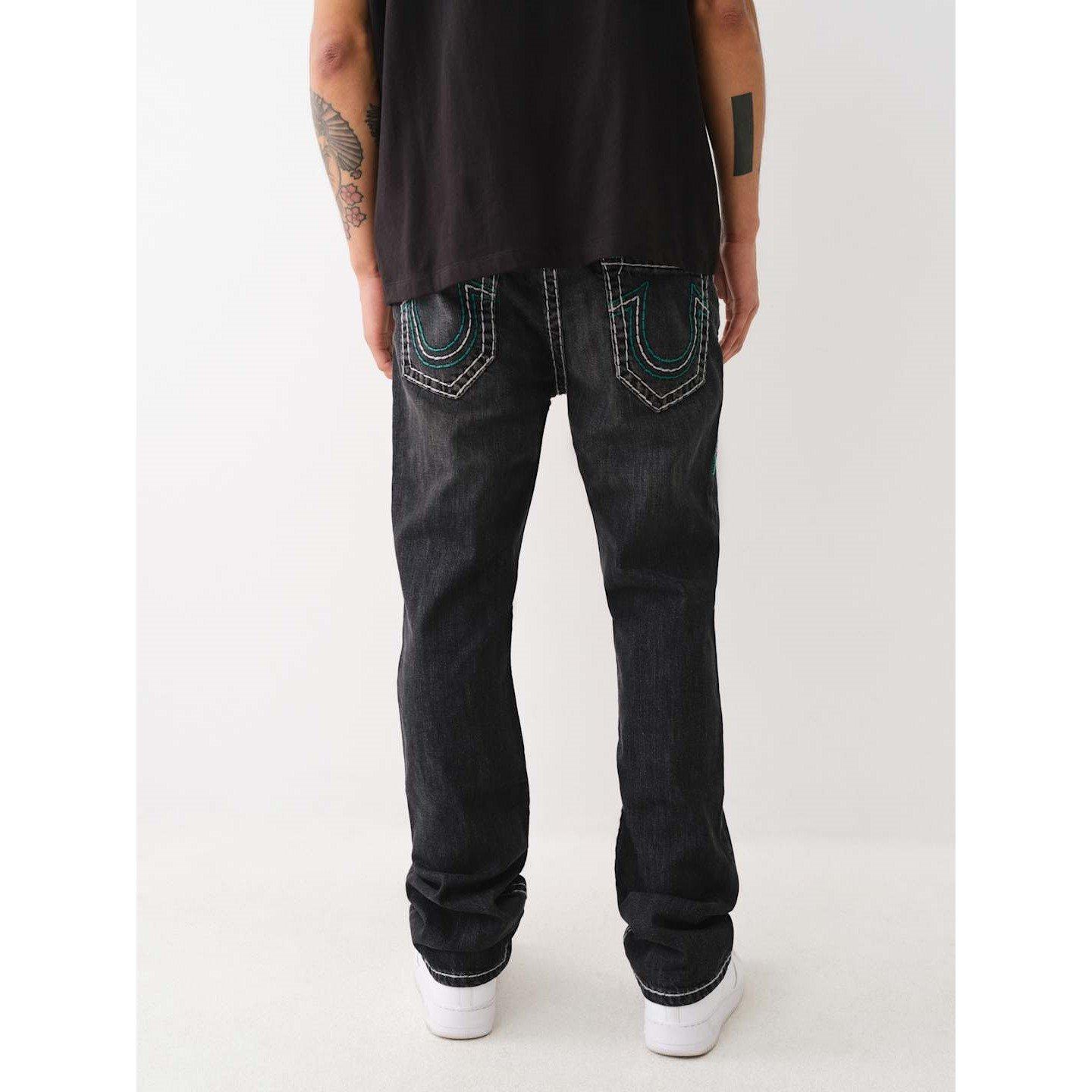 Grove St Black - True Religion - Super T Triple Logo Straight Jeans - 2