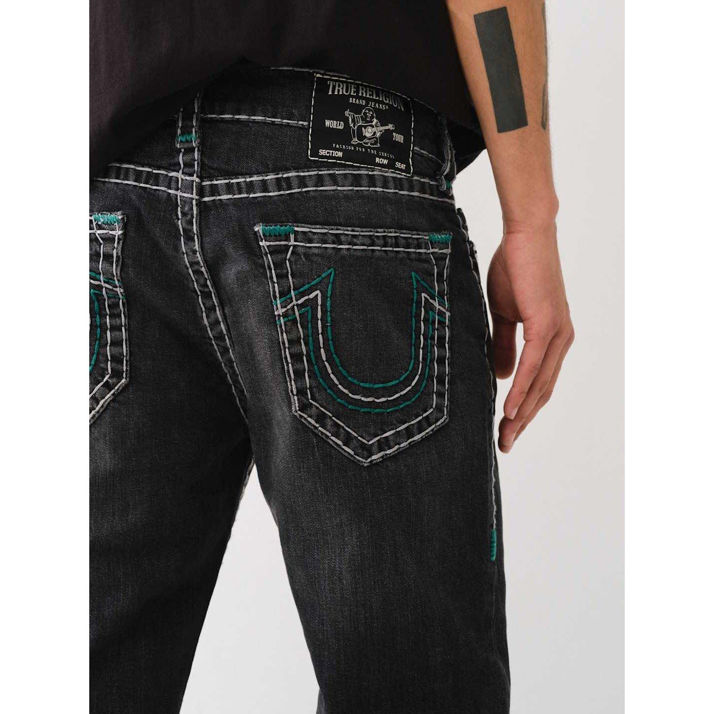 Grove St Black - True Religion - Super T Triple Logo Straight Jeans - 3