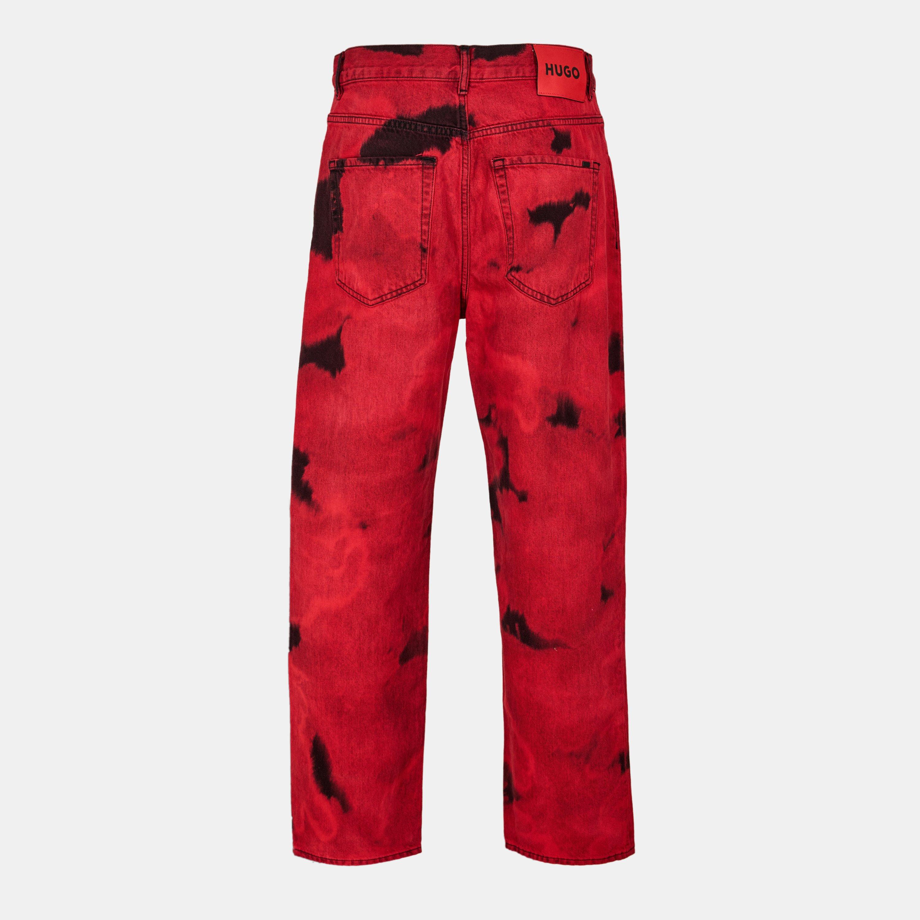 Bright Red - Hugo - Men's Straight Leg Jeans - 2