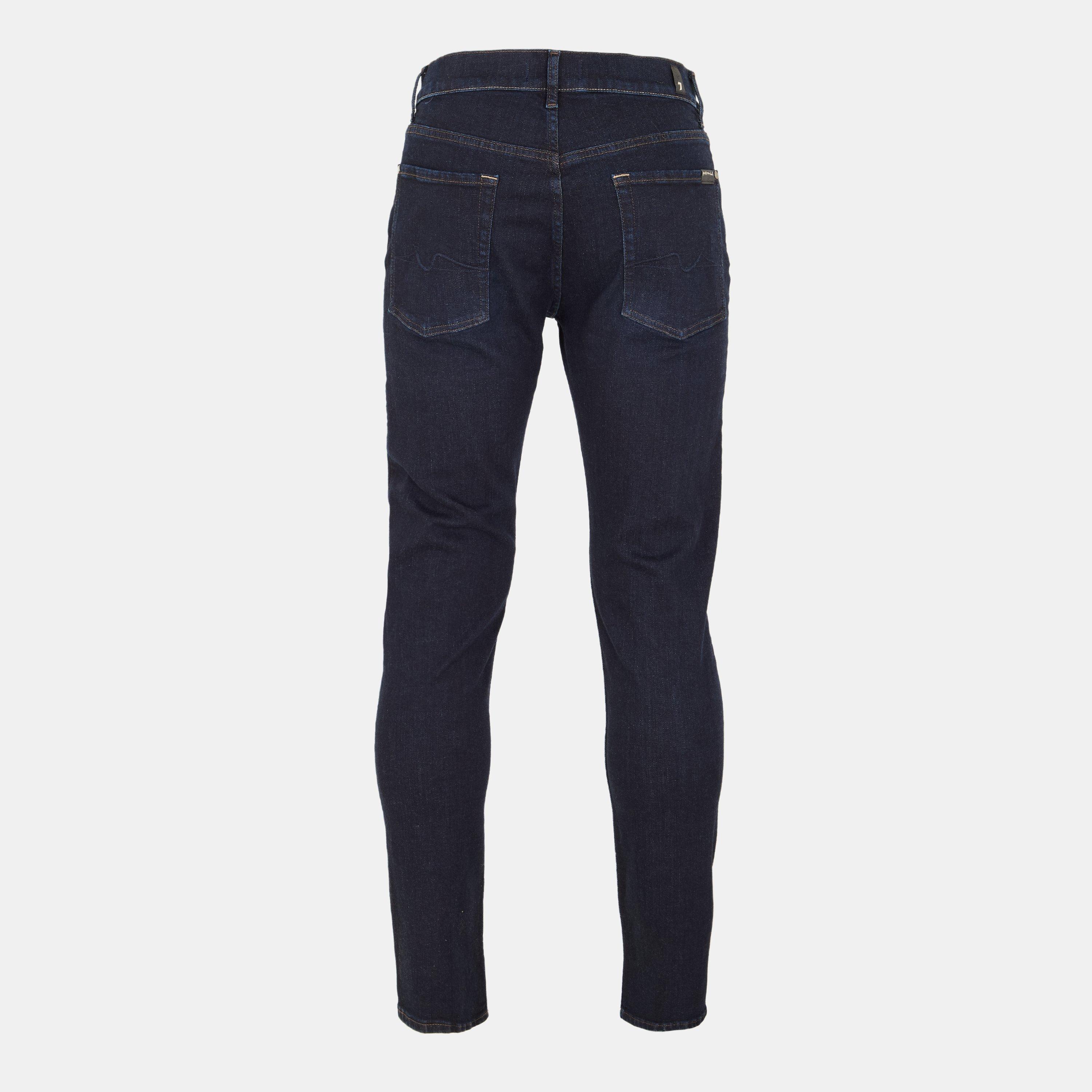 Black - 7 For All Mankind - Men's Classic Straight Leg Jeans - 2