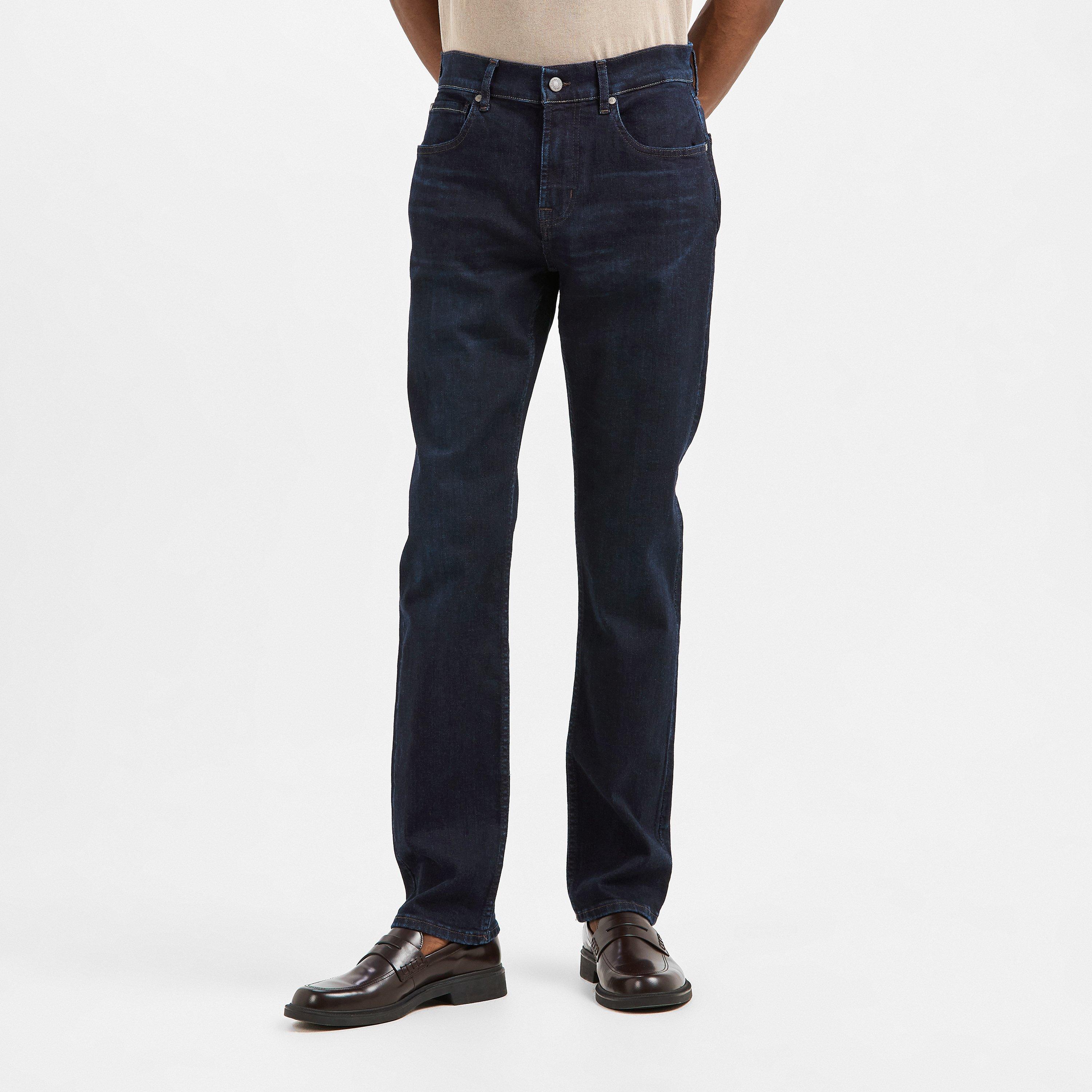 Black - 7 For All Mankind - Men's Classic Straight Leg Jeans - 3