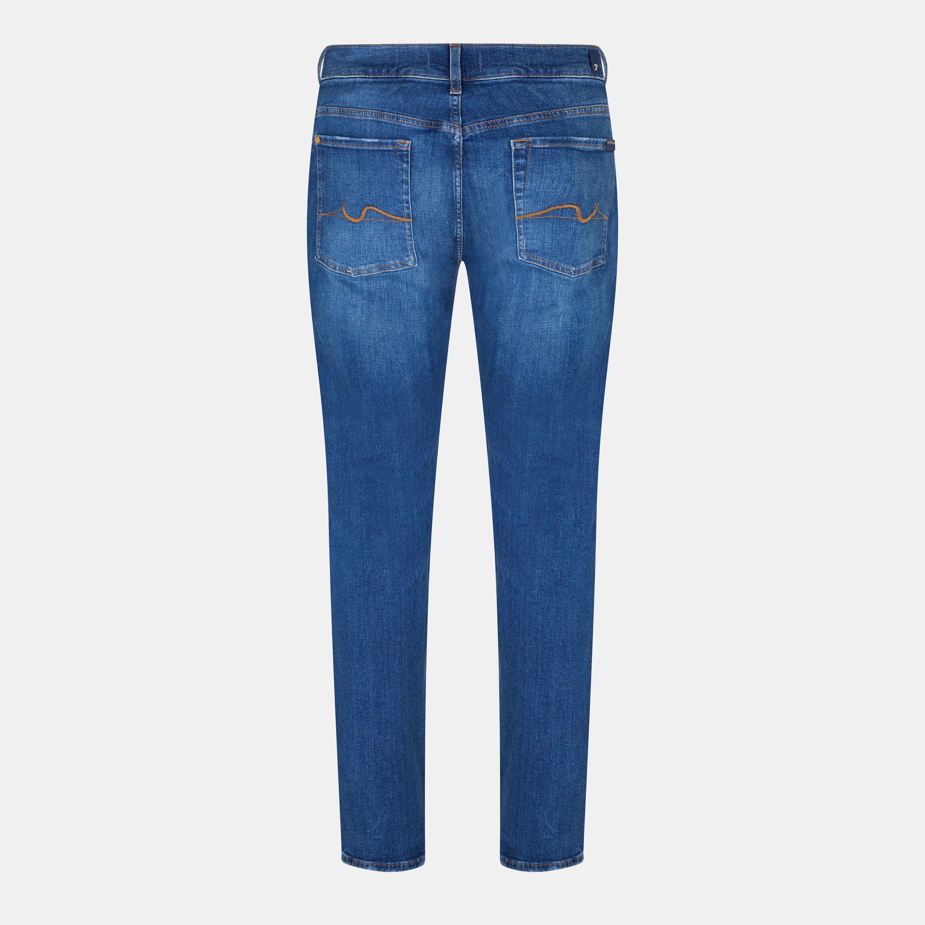 Mid Blue - 7 For All Mankind - Men's Straight Leg Jeans - 2