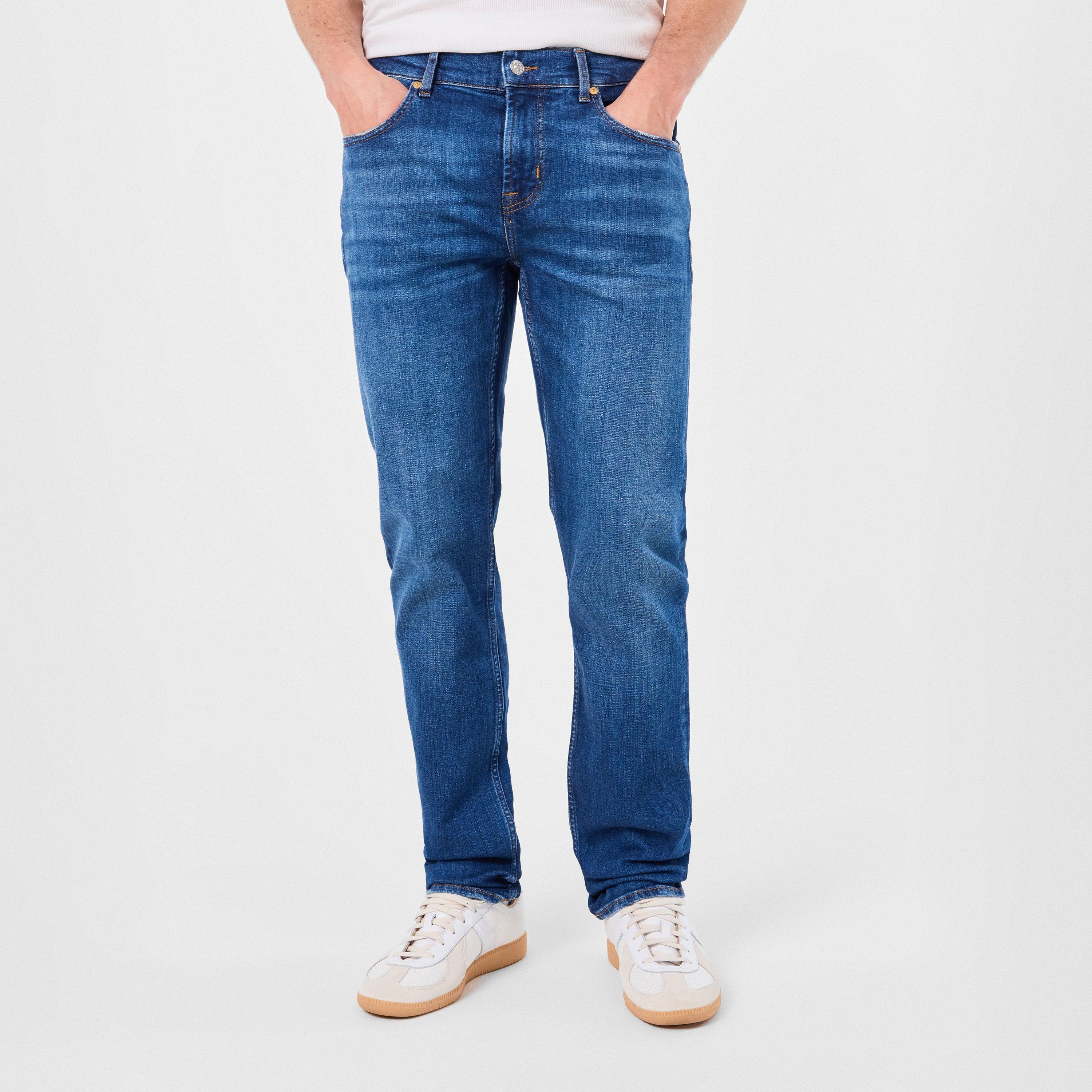 Mid Blue - 7 For All Mankind - Men's Straight Leg Jeans - 3