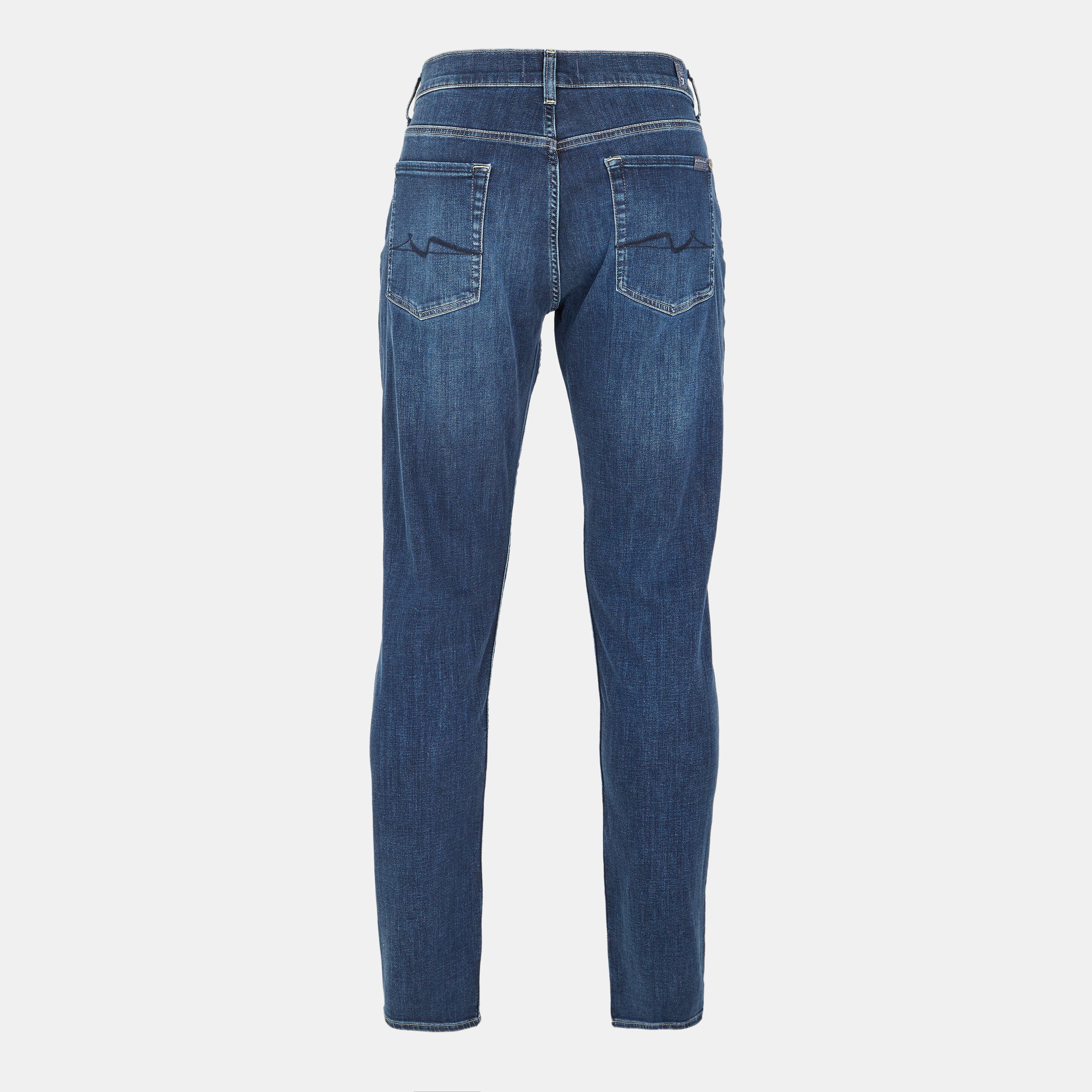 Dark Blue - 7 For All Mankind - Men's Classic Straight Leg Jeans - 2