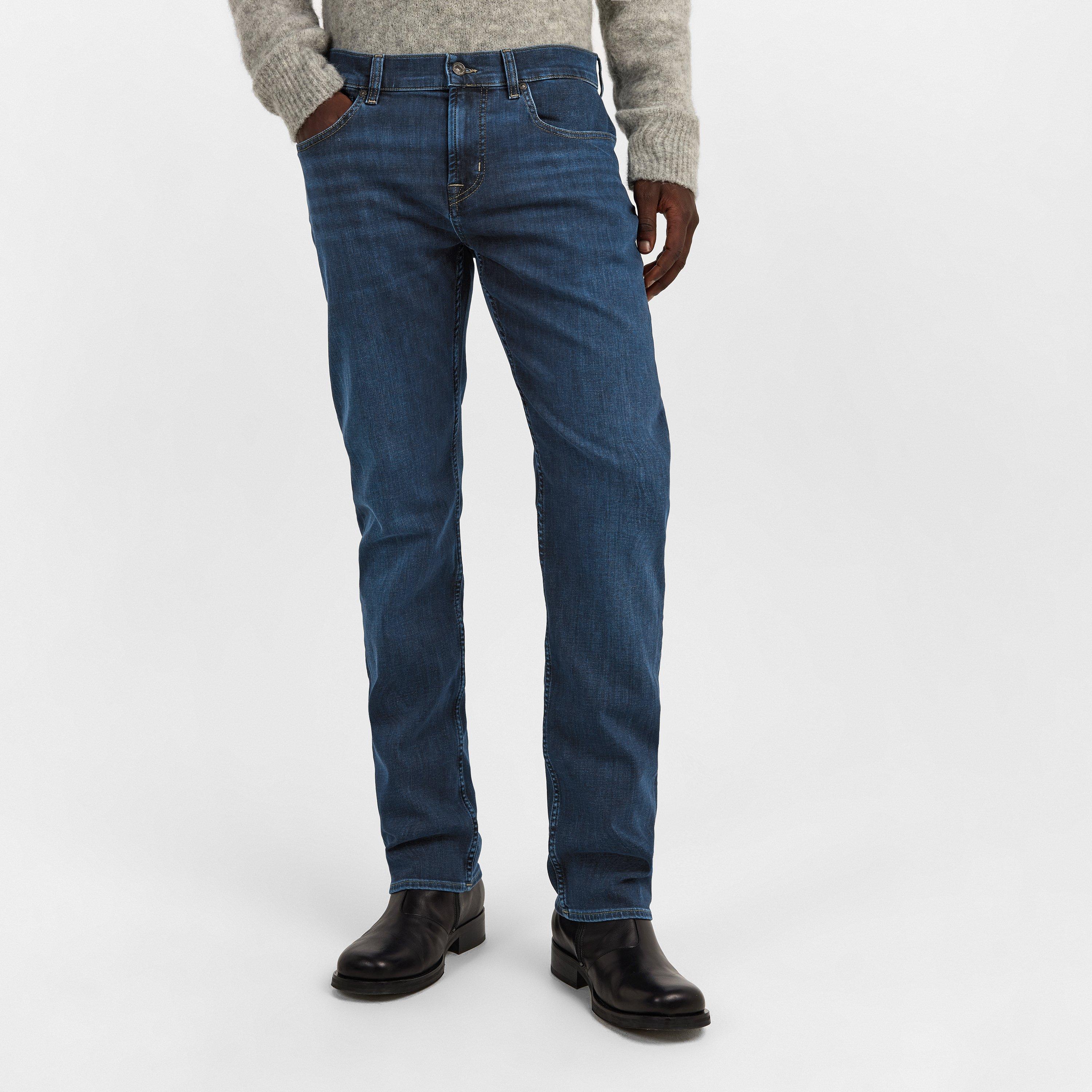 Dark Blue - 7 For All Mankind - Men's Classic Straight Leg Jeans - 3