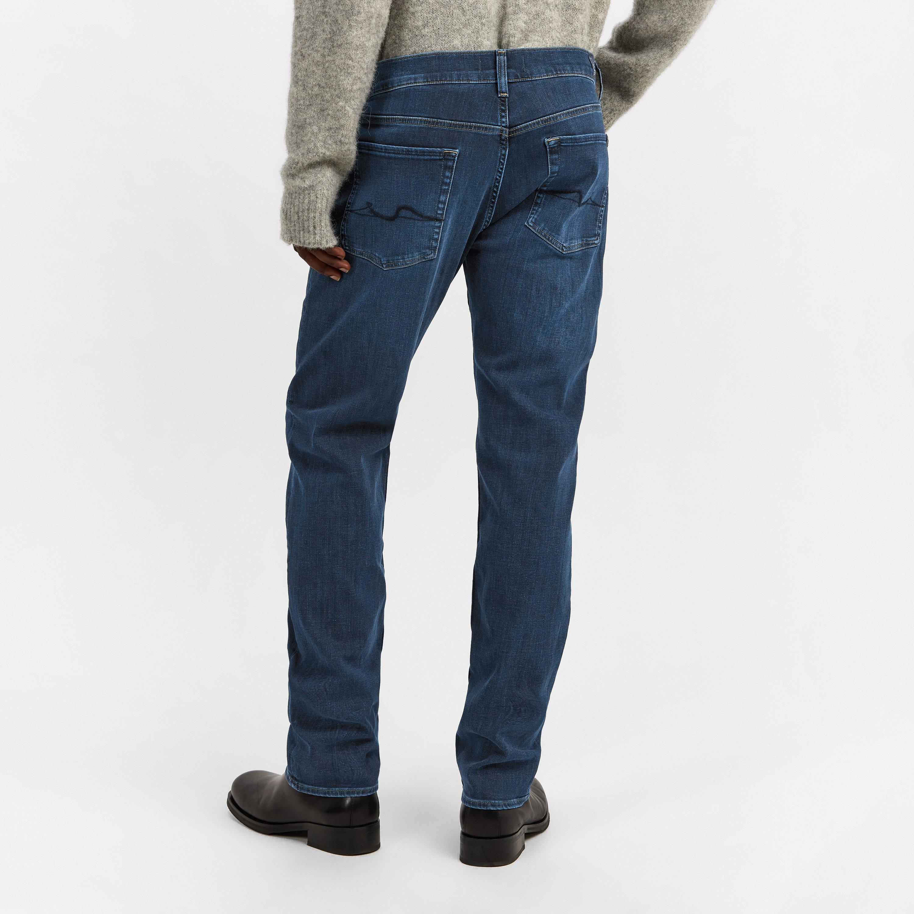 Dark Blue - 7 For All Mankind - Men's Classic Straight Leg Jeans - 4