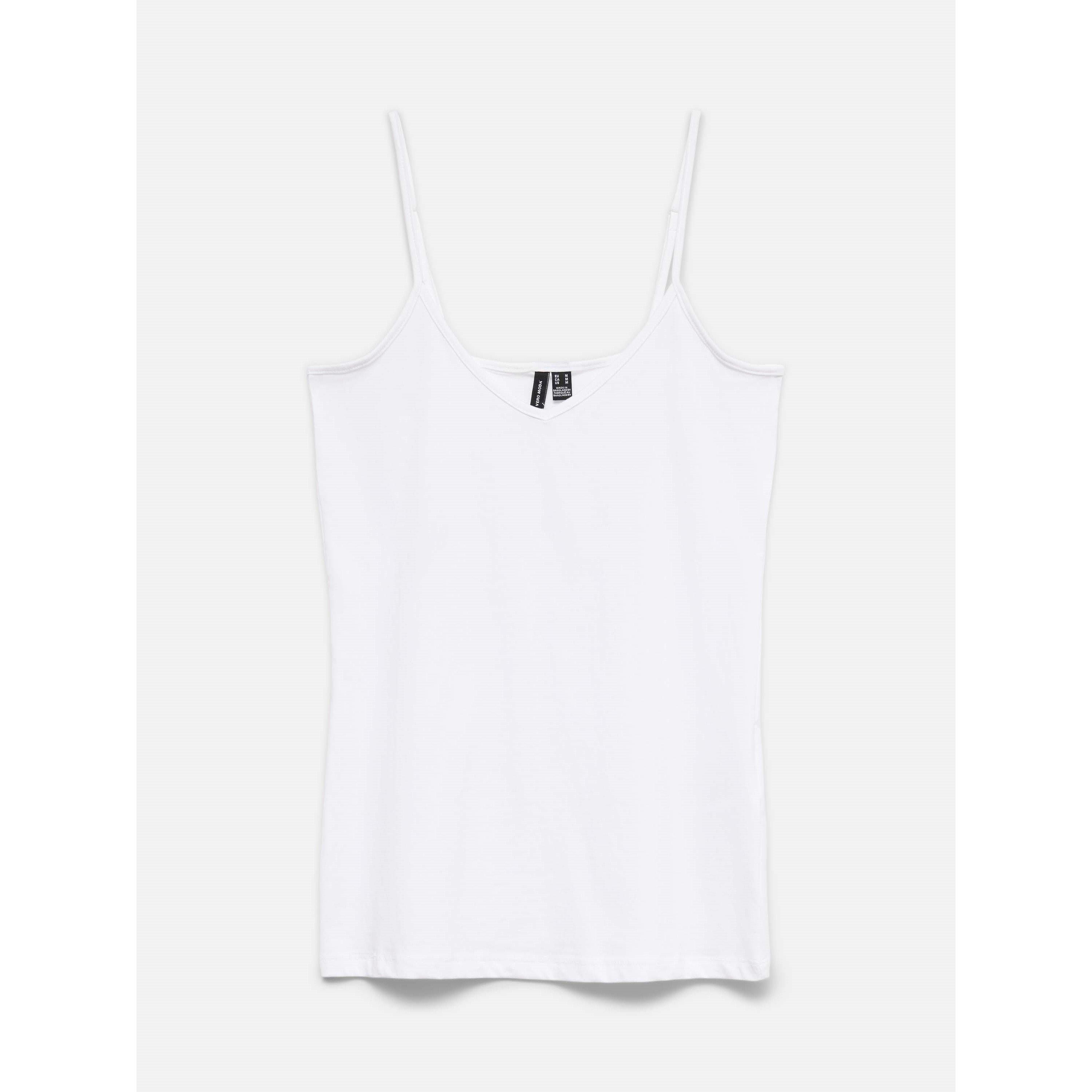 Vero Moda Women's Soft V Singlet Cami Top - Bright White - 14 (L)