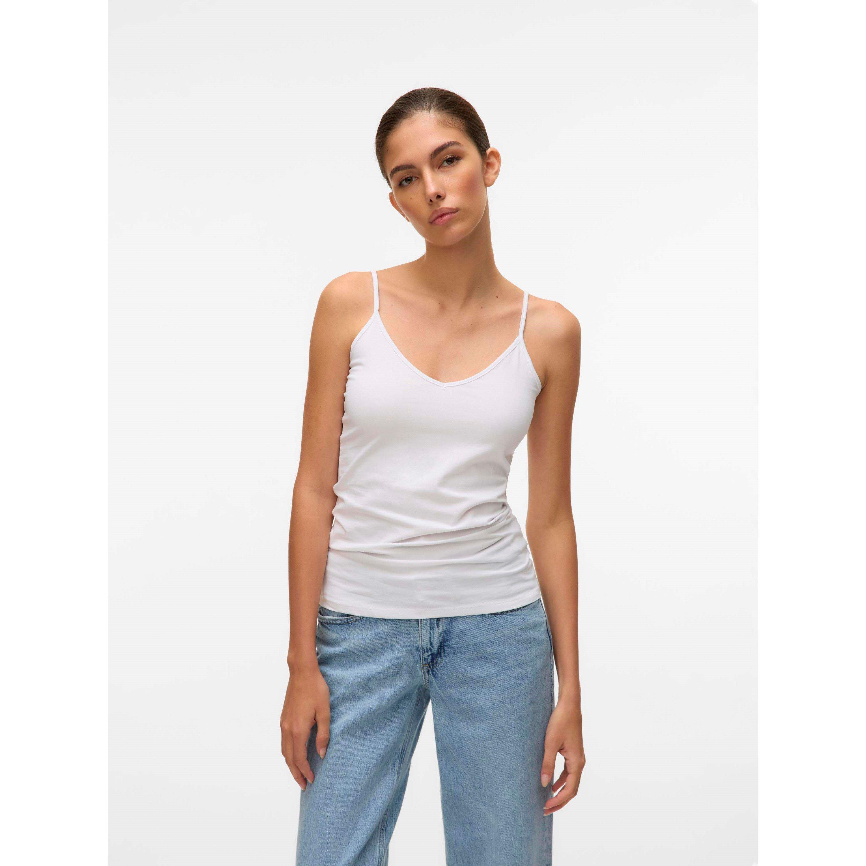 Strahlendes Weiß - Vero Moda - Women's Soft V Singlet Cami Top - 2