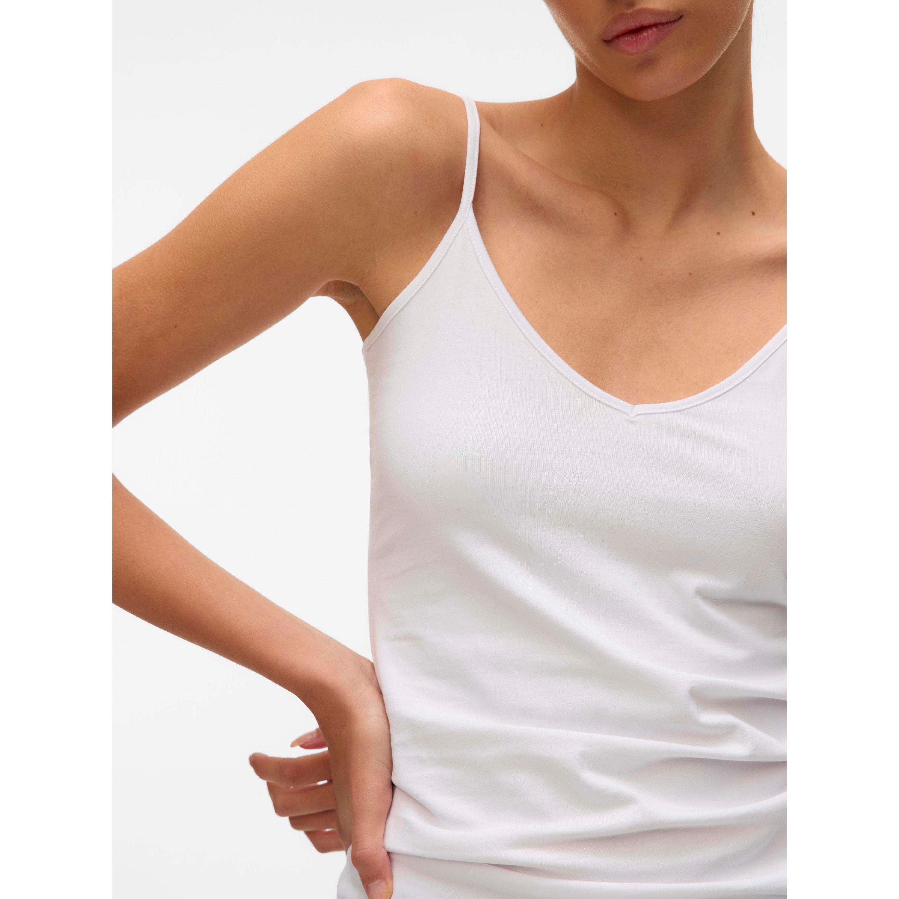 Strahlendes Weiß - Vero Moda - Women's Soft V Singlet Cami Top - 4