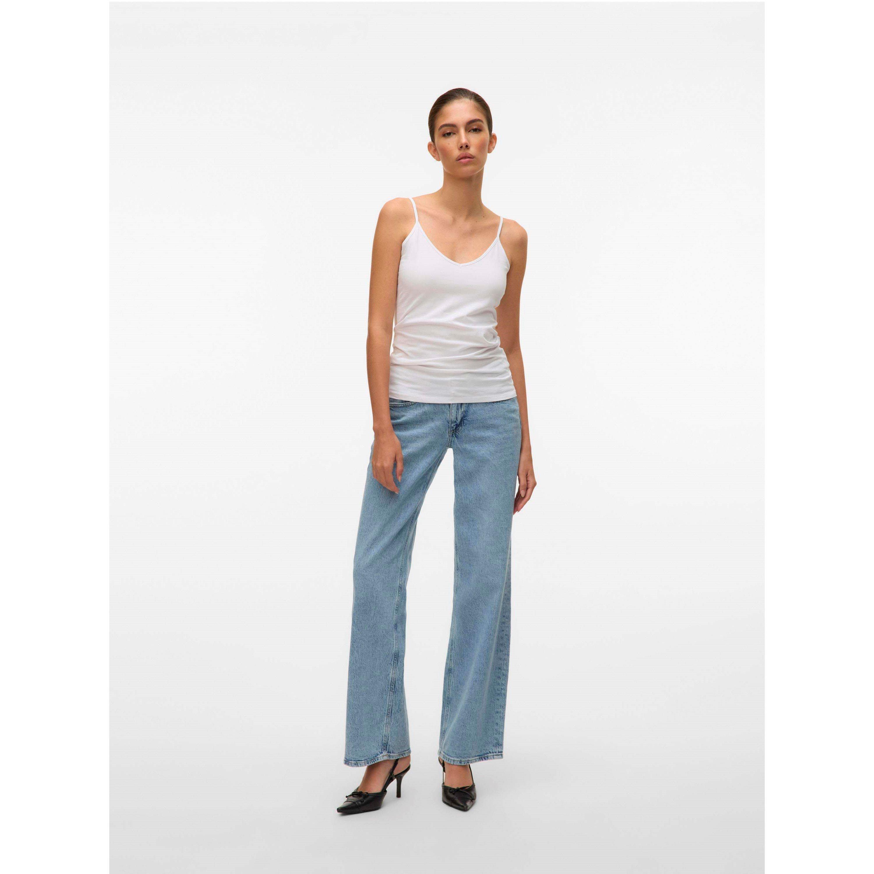 Strahlendes Weiß - Vero Moda - Women's Soft V Singlet Cami Top - 6