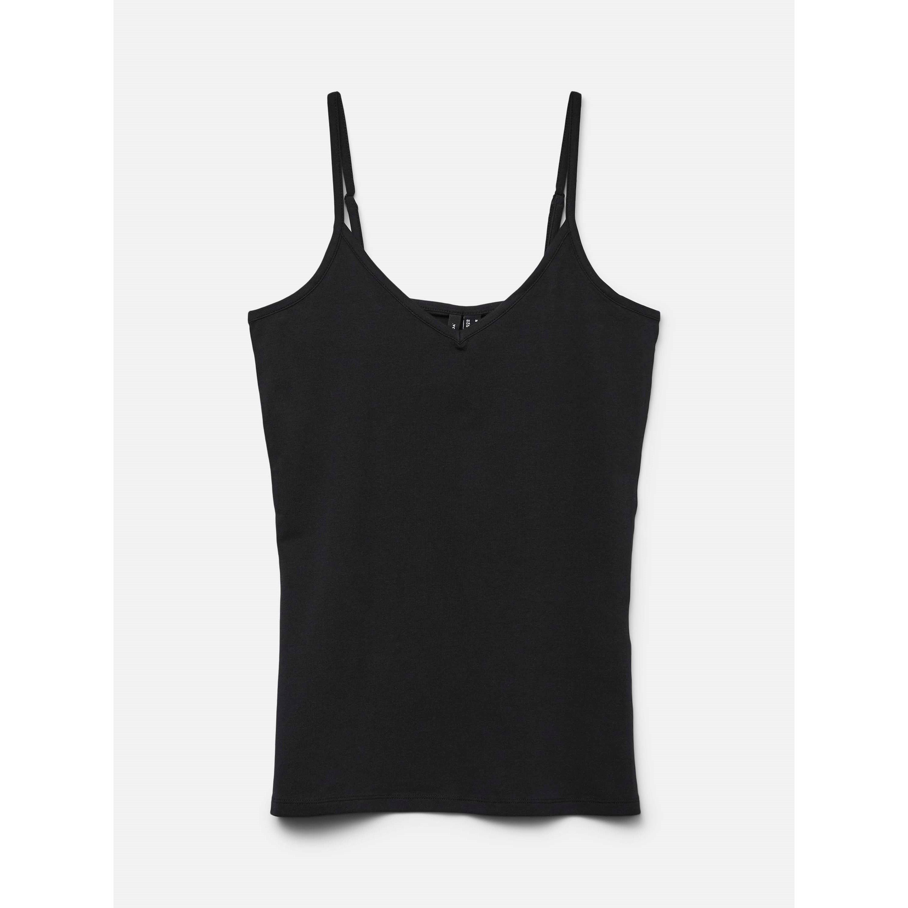 Black - Vero Moda - Women's Soft V Singlet Cami Top - 1
