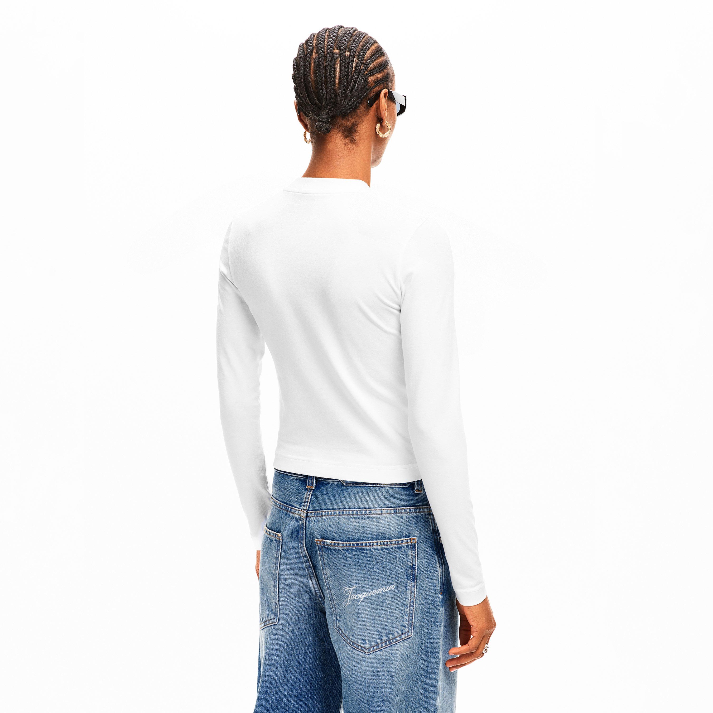 White - Jacquemus - Women's Jacquard Logo Long Sleeve T-Shirt - 4
