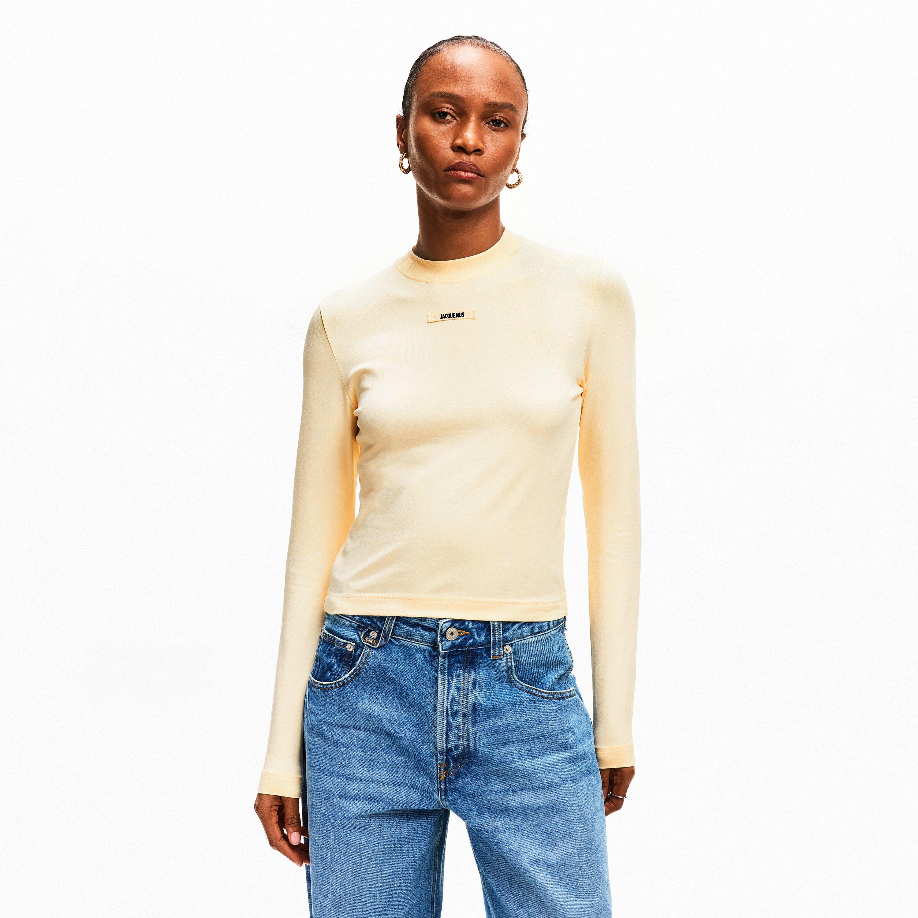 Light Beige - Jacquemus - Womens Gros Grain T-Shirt - 3