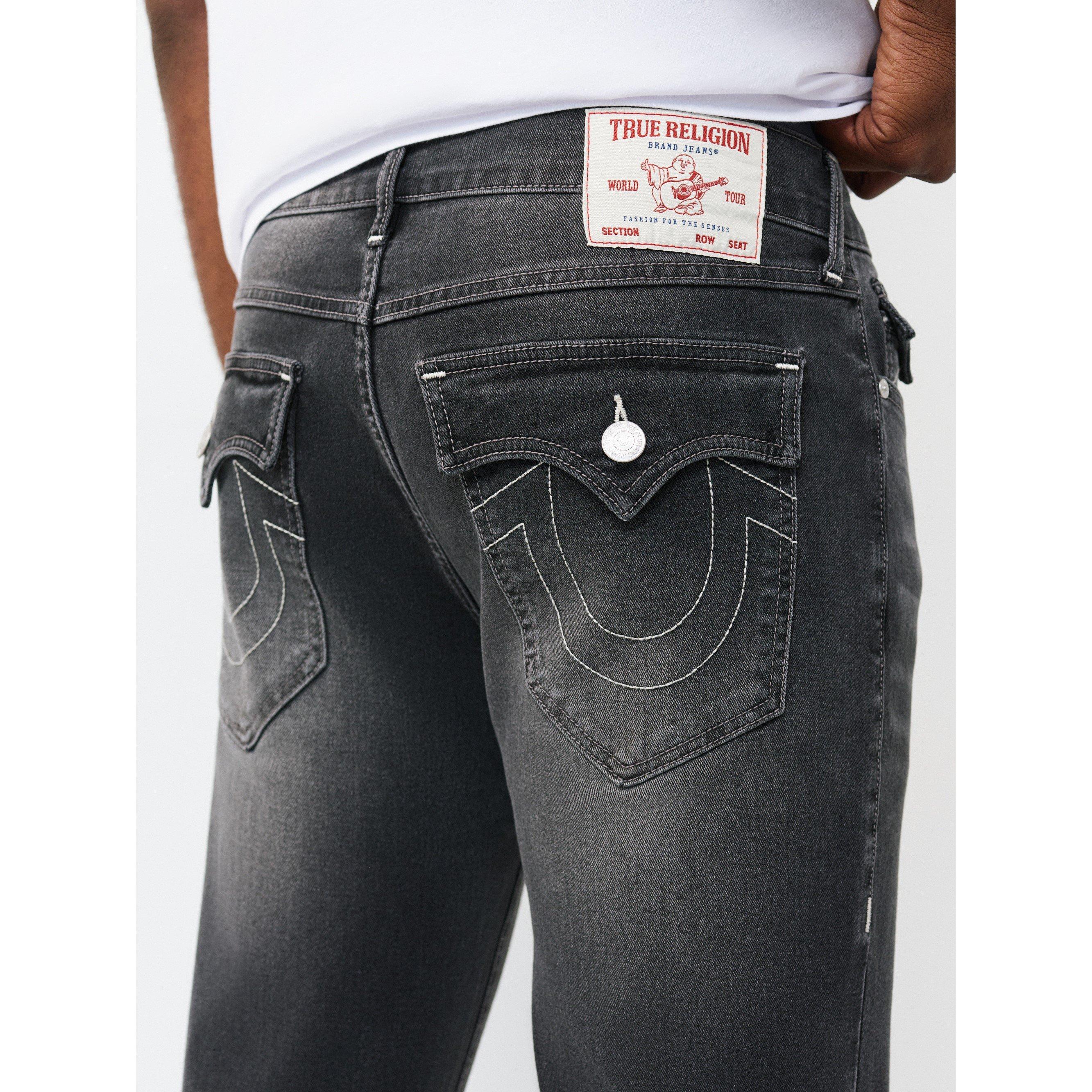 Washed Black - True Religion - Men's Straight Leg Jeans - 4