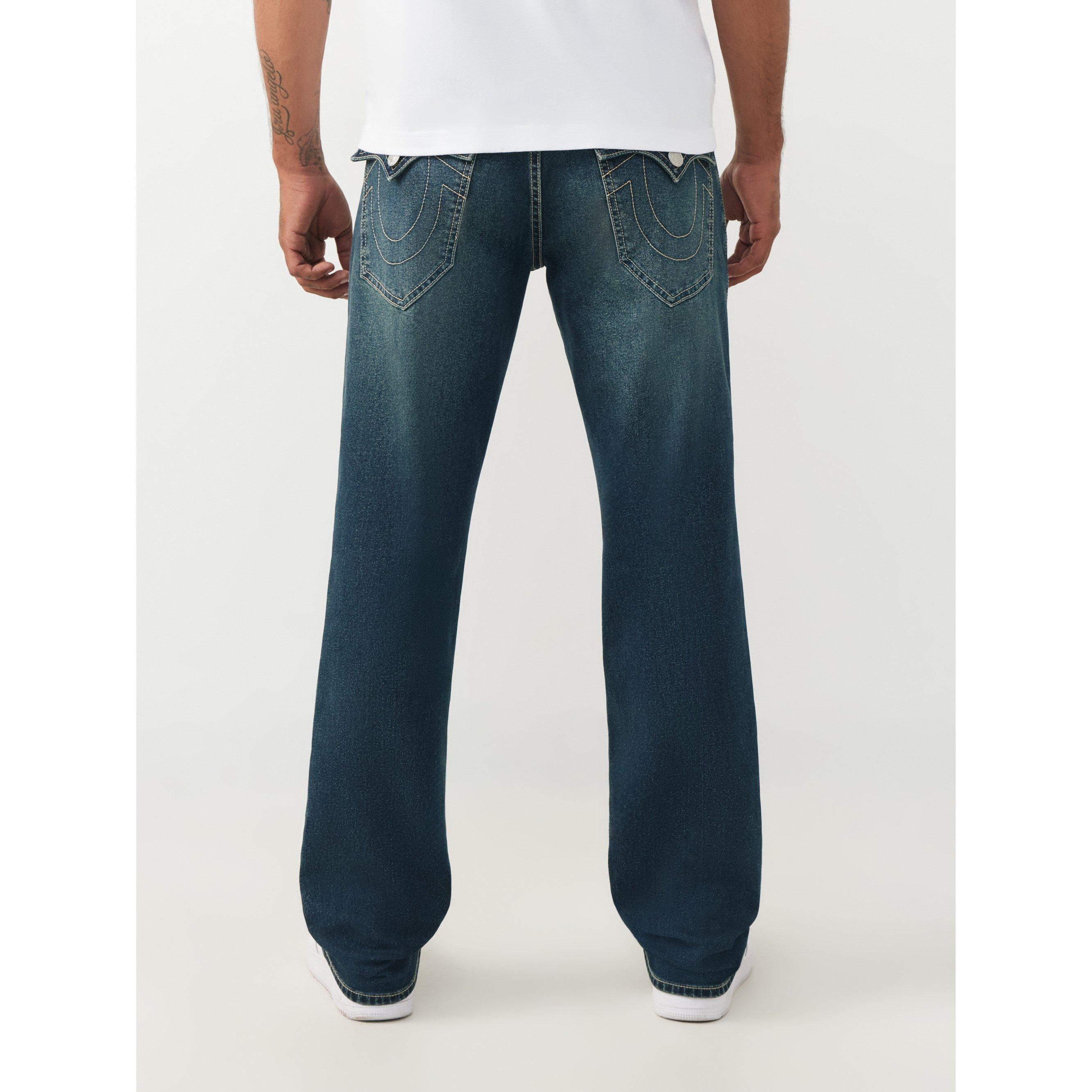 Dark Blue - True Religion - Men's Straight Leg Jeans - 3