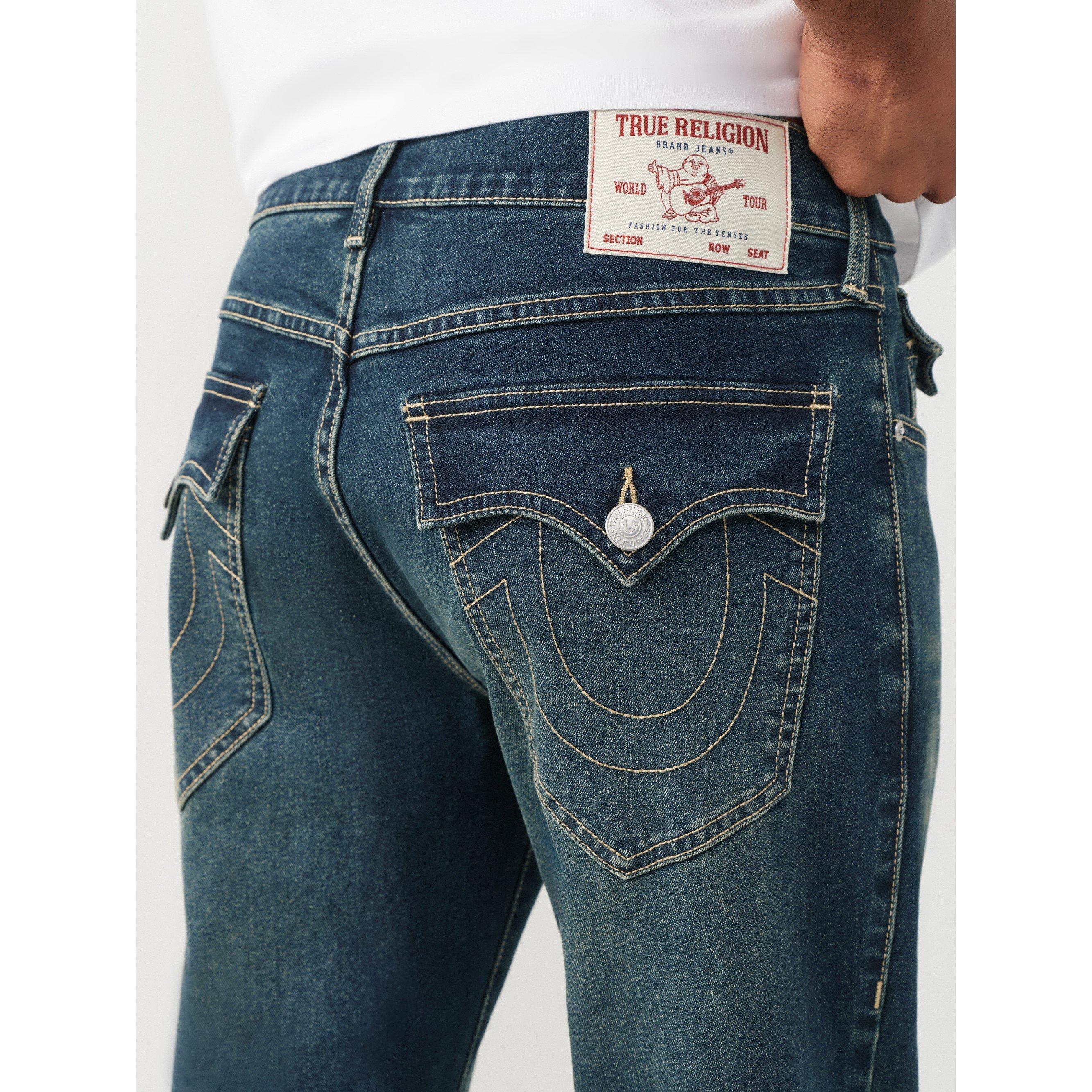 Dark Blue - True Religion - Men's Straight Leg Jeans - 4