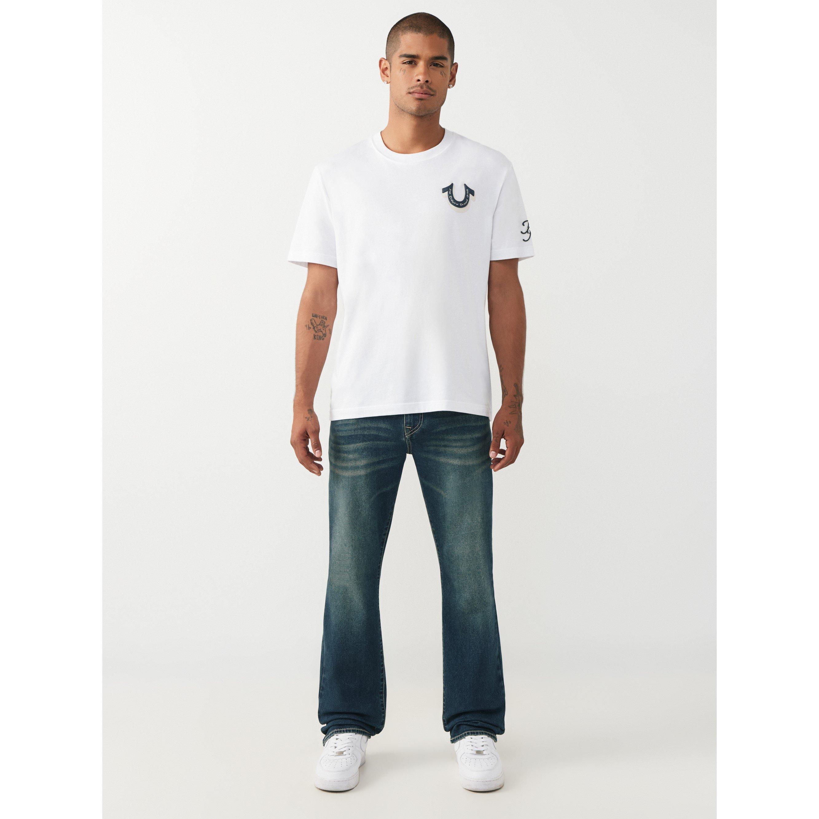 Dark Blue - True Religion - Men's Straight Leg Jeans - 5