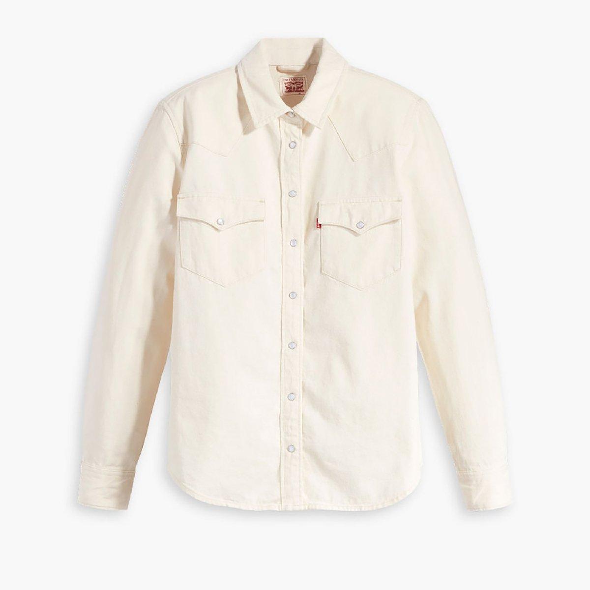 Icy Ecru 4 - Levis - Women's Ultimate Western Long Sleeve Denim Shirt - 1