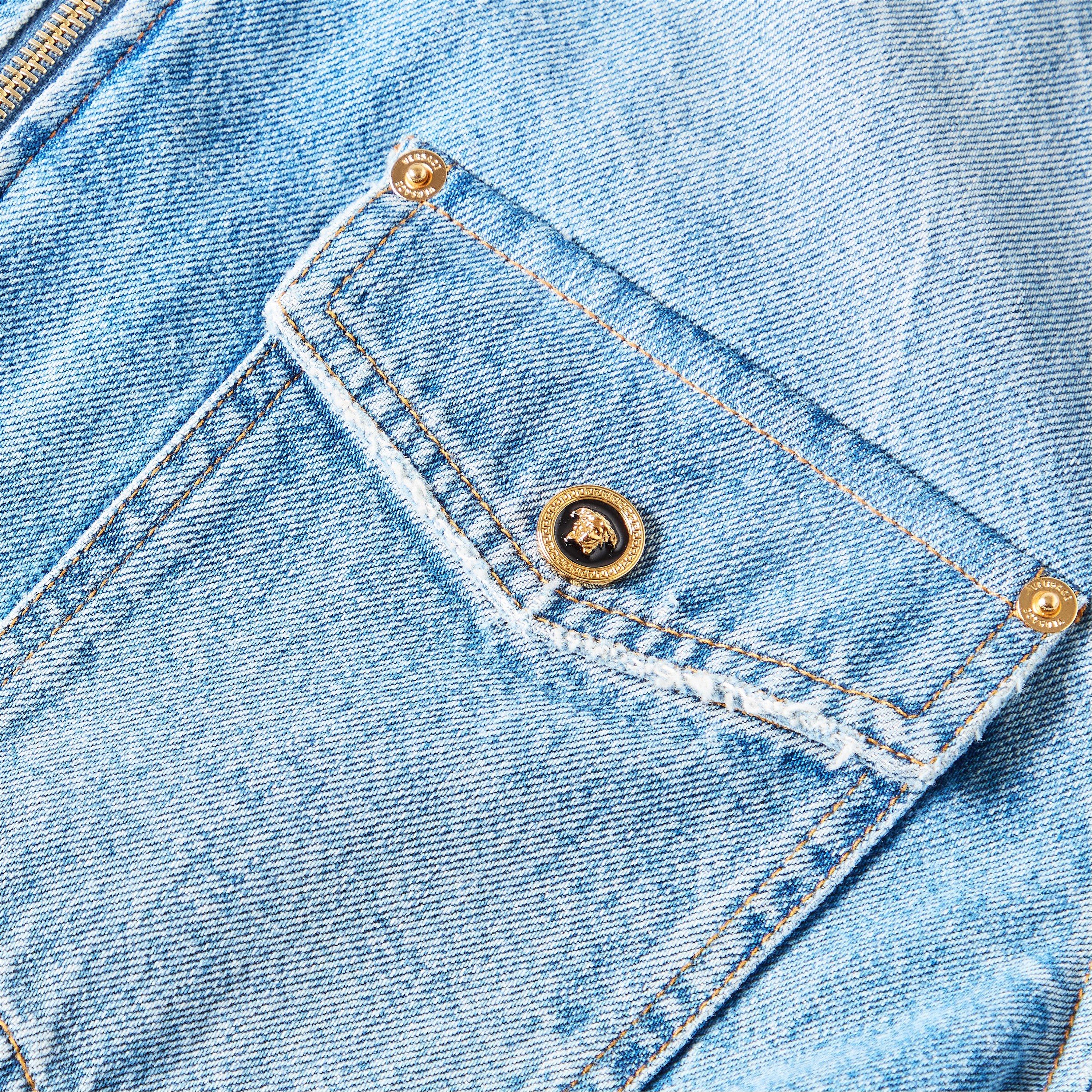 Light Blue - Versace - Men's StnWsh Long Sleeve Denim Shirt - 5