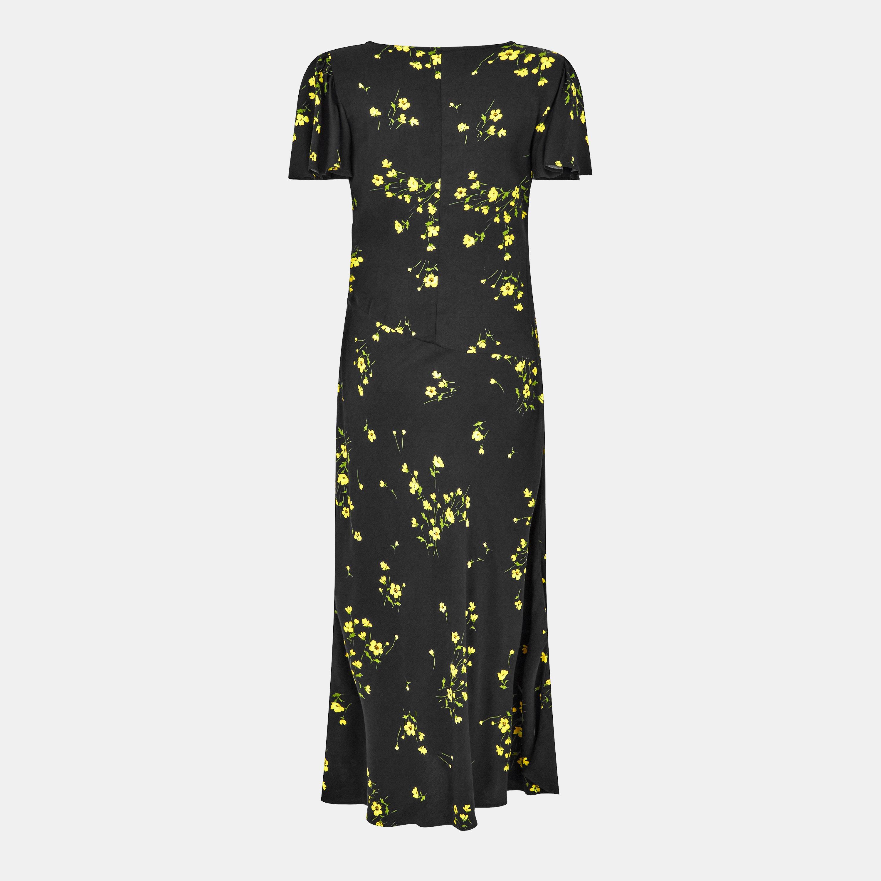 Black - Nobodys Child - Floral Blake Wrap Midi Dress - 2