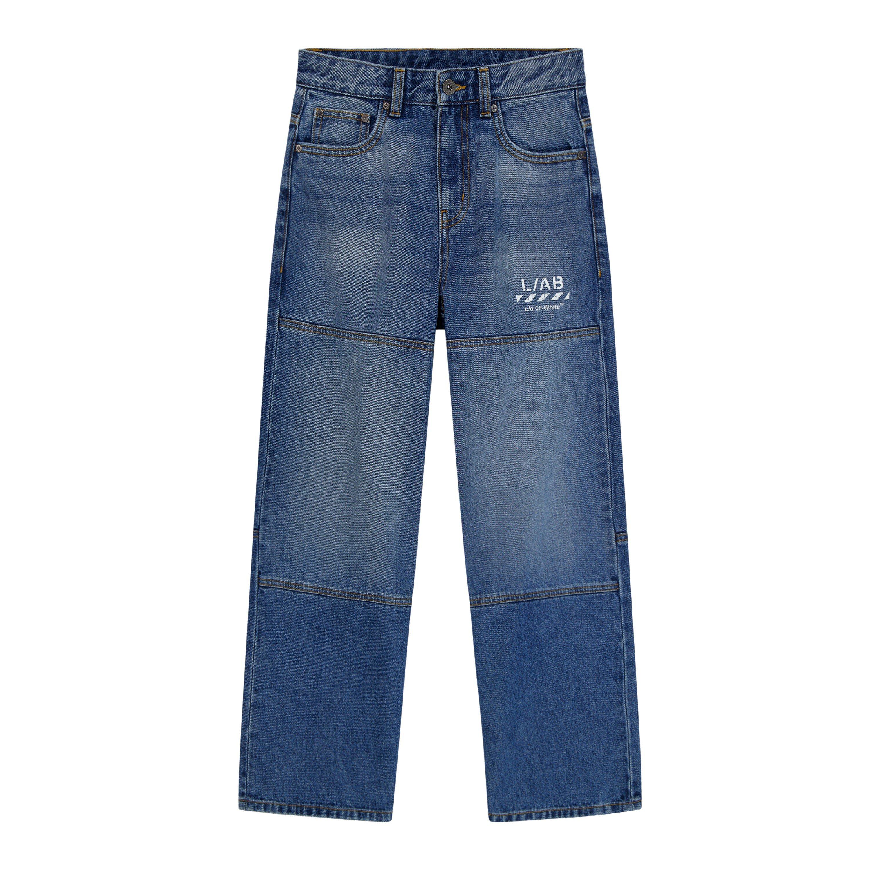 Steel Indigo - L AB Off White - L/AB Straight Jeans Jn64 - 1