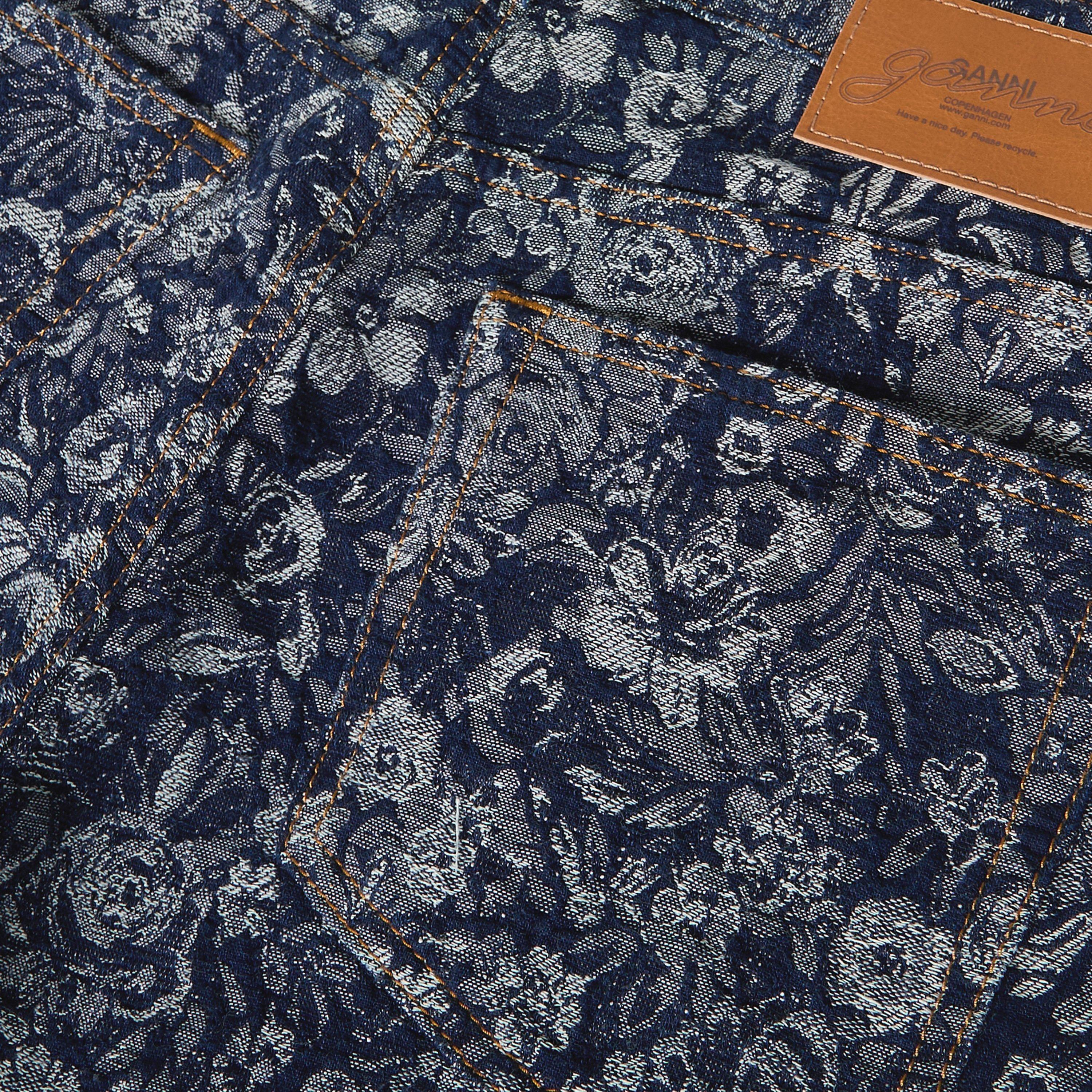 Rinse - Ganni - Women's Tapestry Denim Cropped Straight Leg Jeans - 3