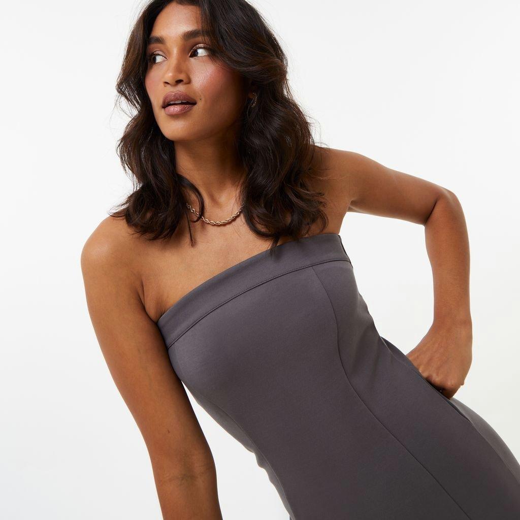 Charcoal - Jack Wills - Ponte Bandeau Dress - 3