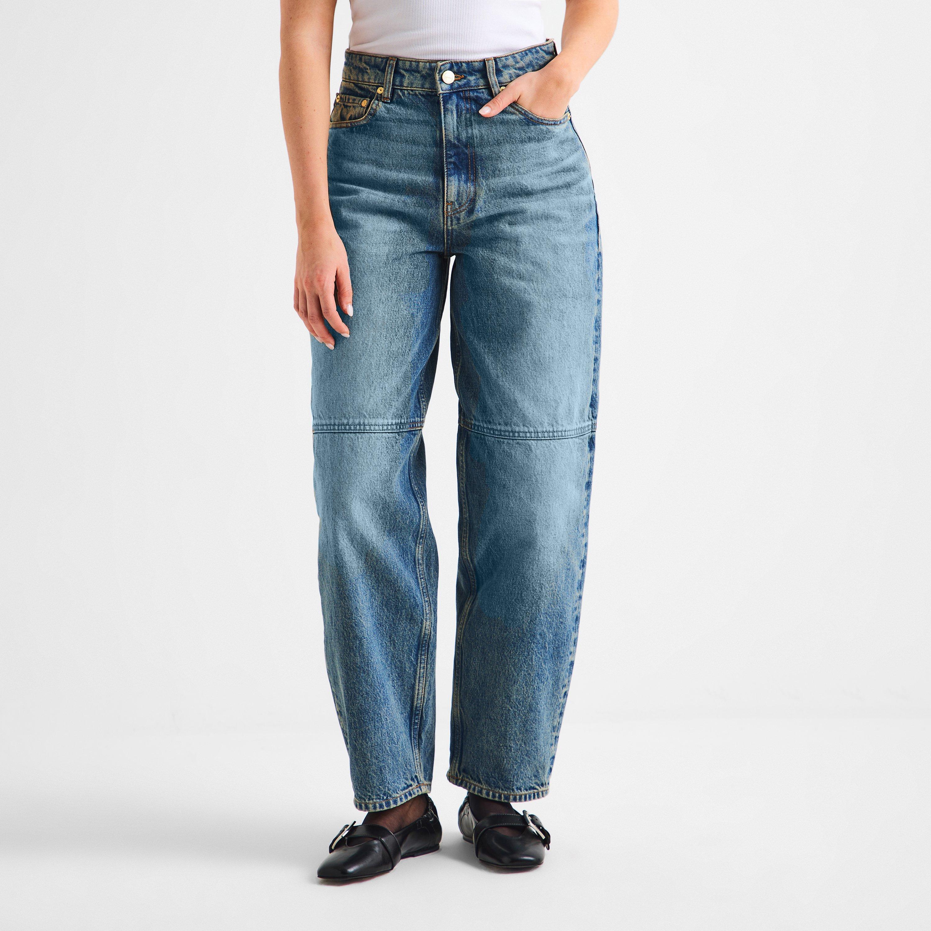 Mid Ble Vintage - Ganni - Women's Rigid Story Straight Leg Jeans - 3