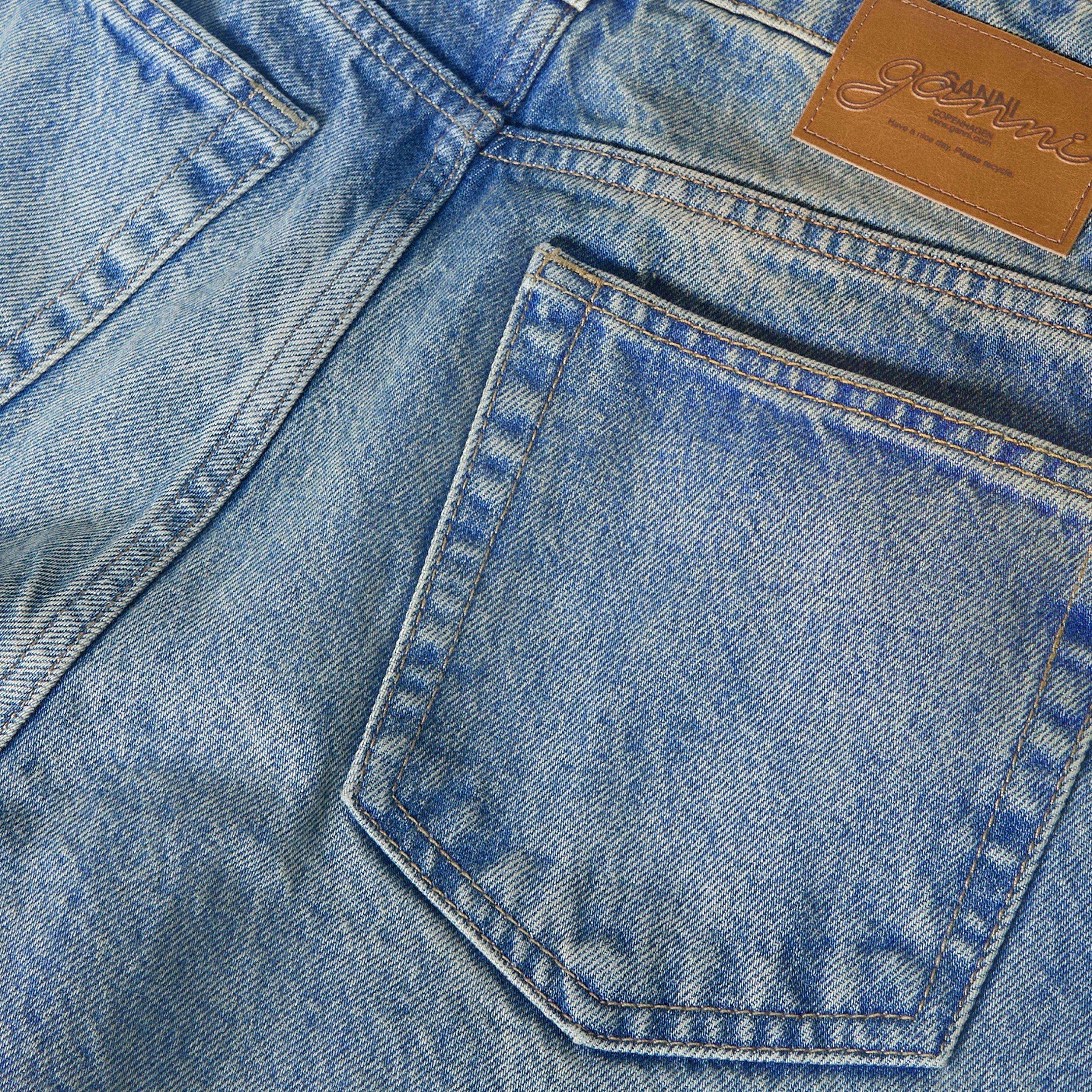 Mid Ble Vintage - Ganni - Women's Rigid Story Straight Leg Jeans - 5