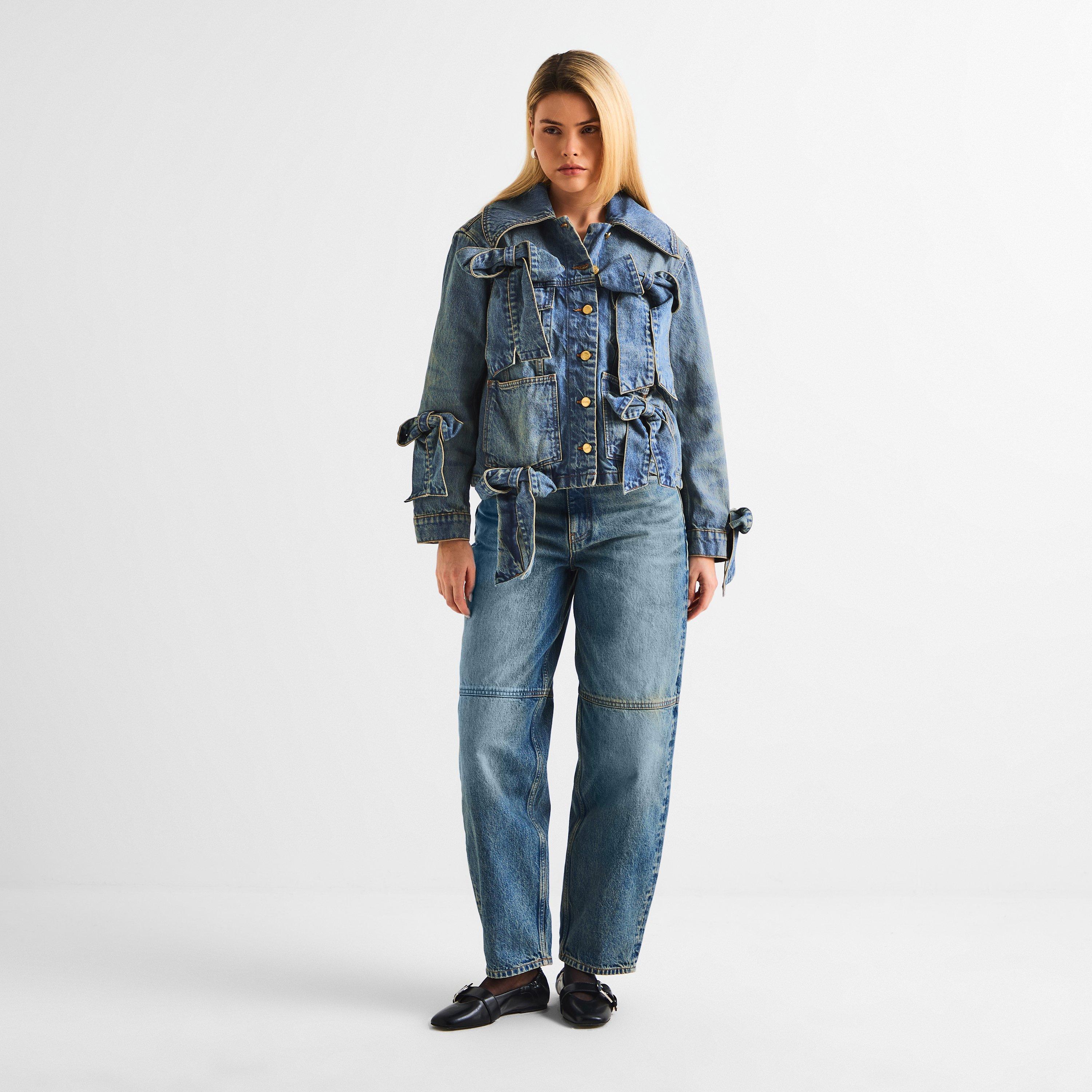 Mid Ble Vintage - Ganni - Women's Rigid Story Straight Leg Jeans - 6