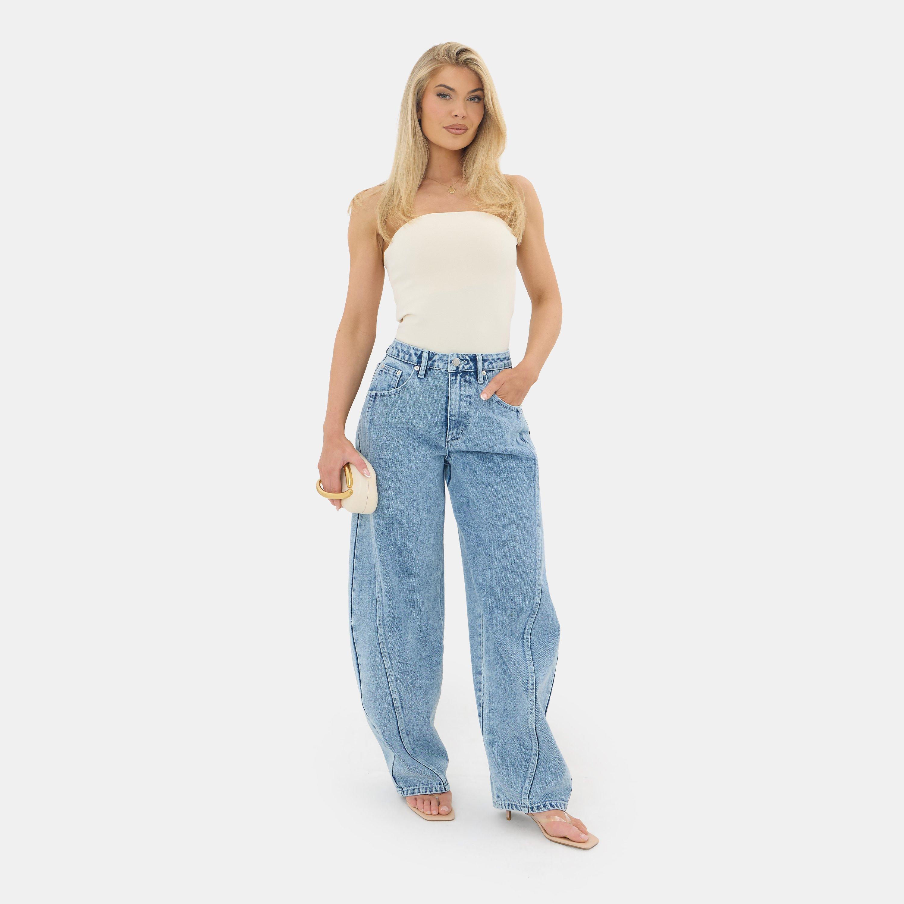 I Saw It First Barrel Leg Seam Jean