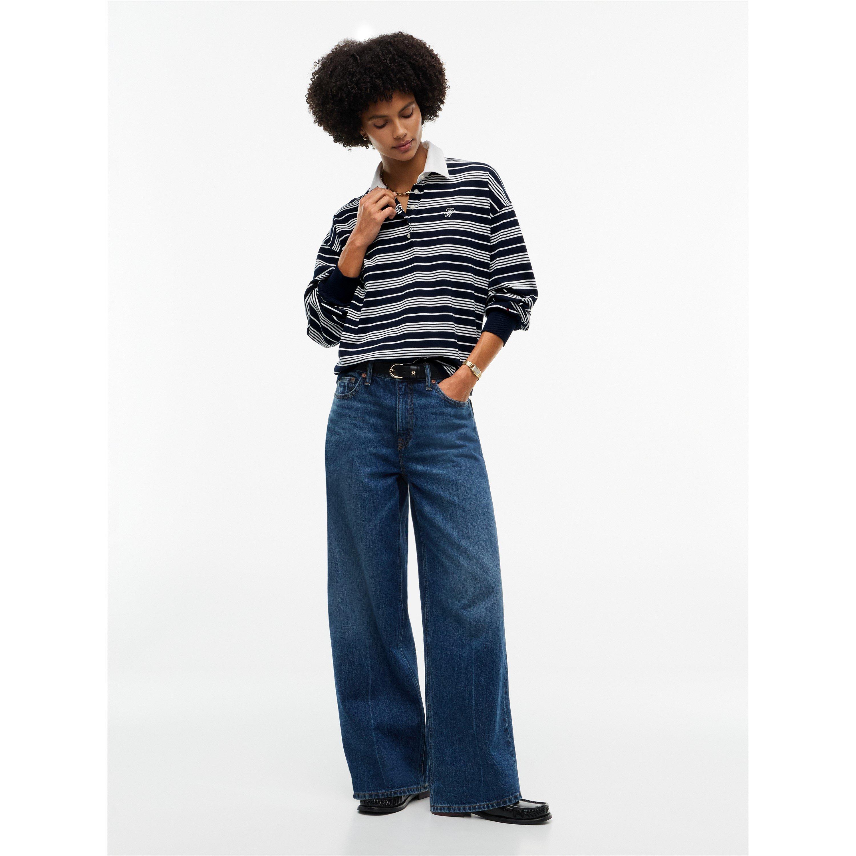Broken Stripe - Tommy Hilfiger - Women's Cotton Long-Sleeve Rugby Shirt - 3
