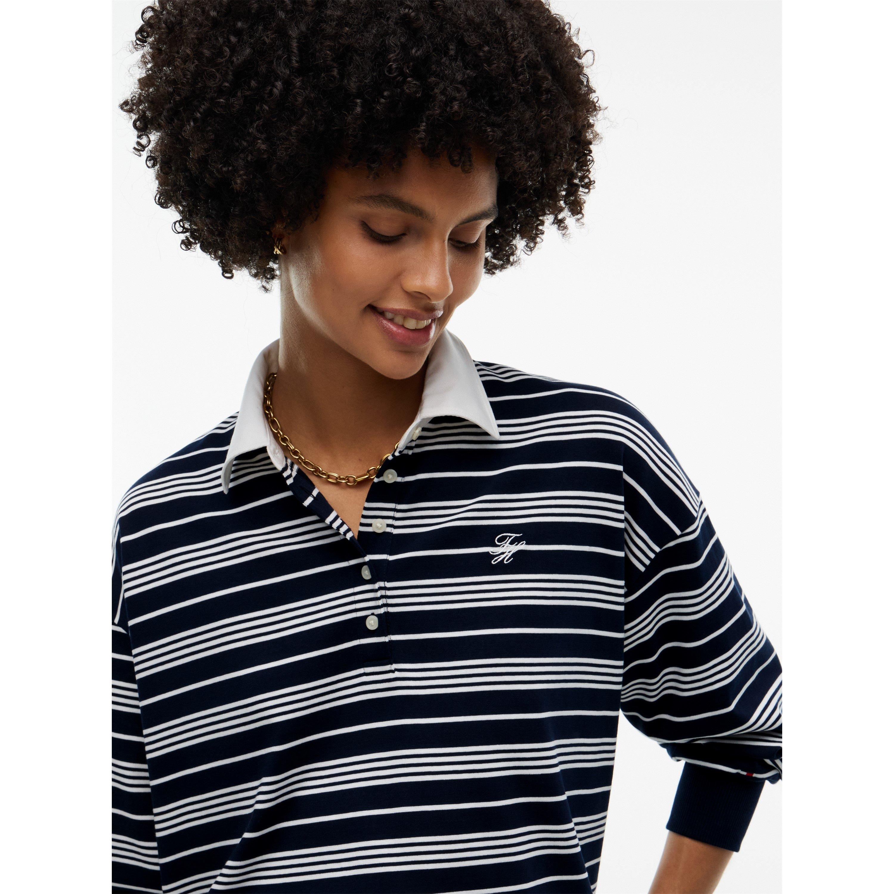 Broken Stripe - Tommy Hilfiger - Women's Cotton Long-Sleeve Rugby Shirt - 4