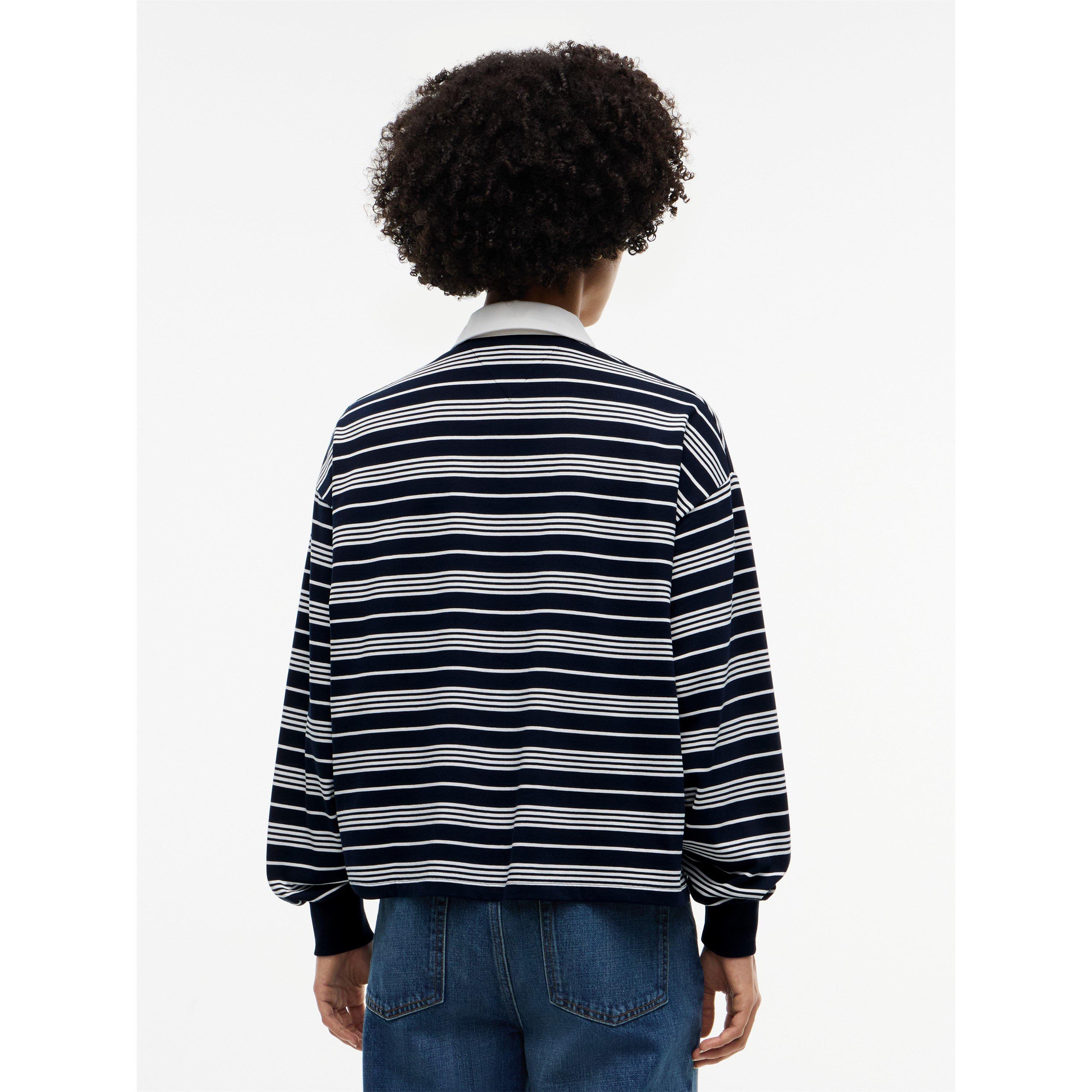 Broken Stripe - Tommy Hilfiger - Women's Cotton Long-Sleeve Rugby Shirt - 5