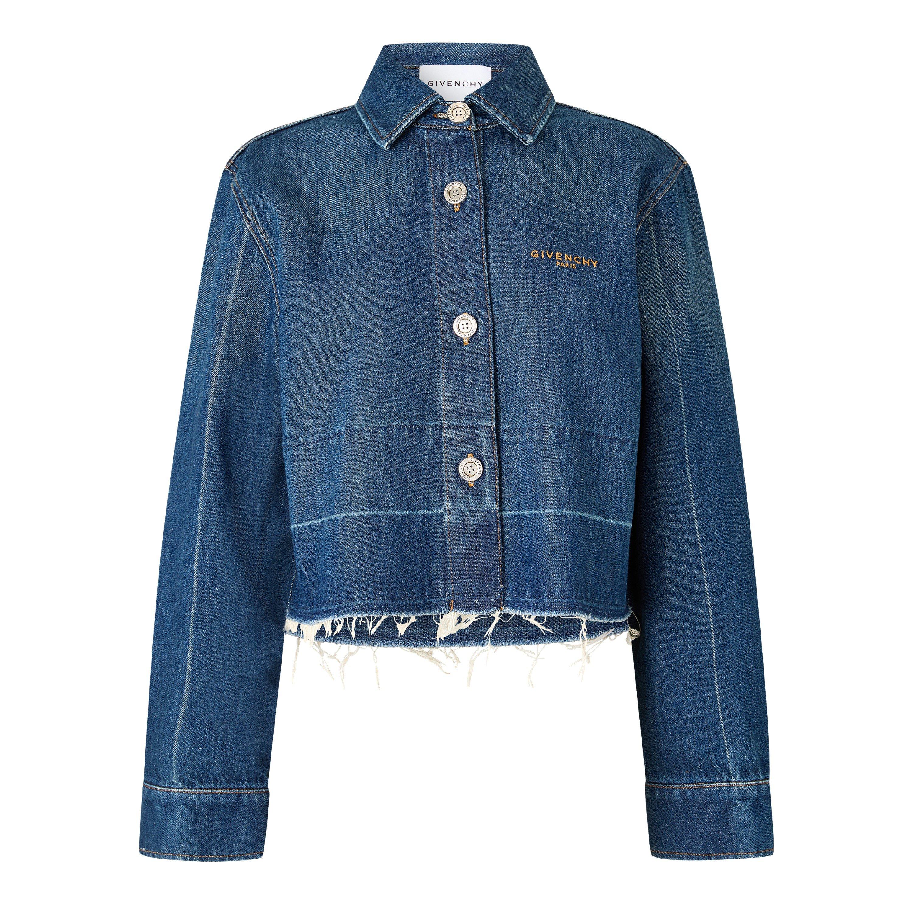 GIVENCHY GIV Denim Shirt Ld64 - Medium Blue - Size 36 (UK 8)