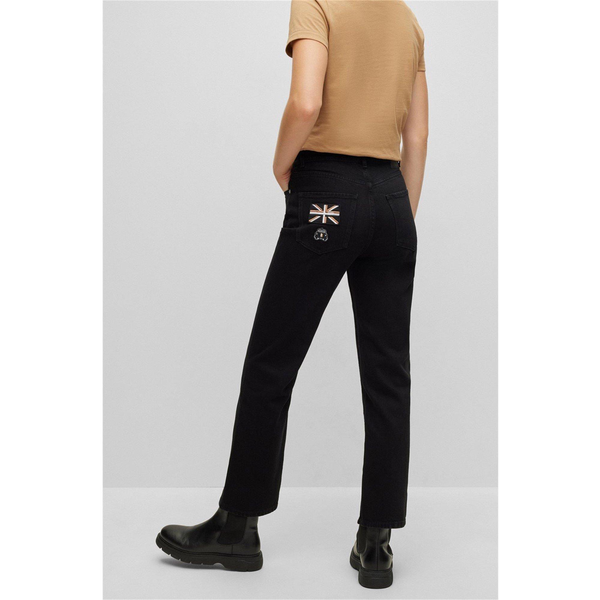 Black - Boss - Women's Straight Cropped Jeans - 3